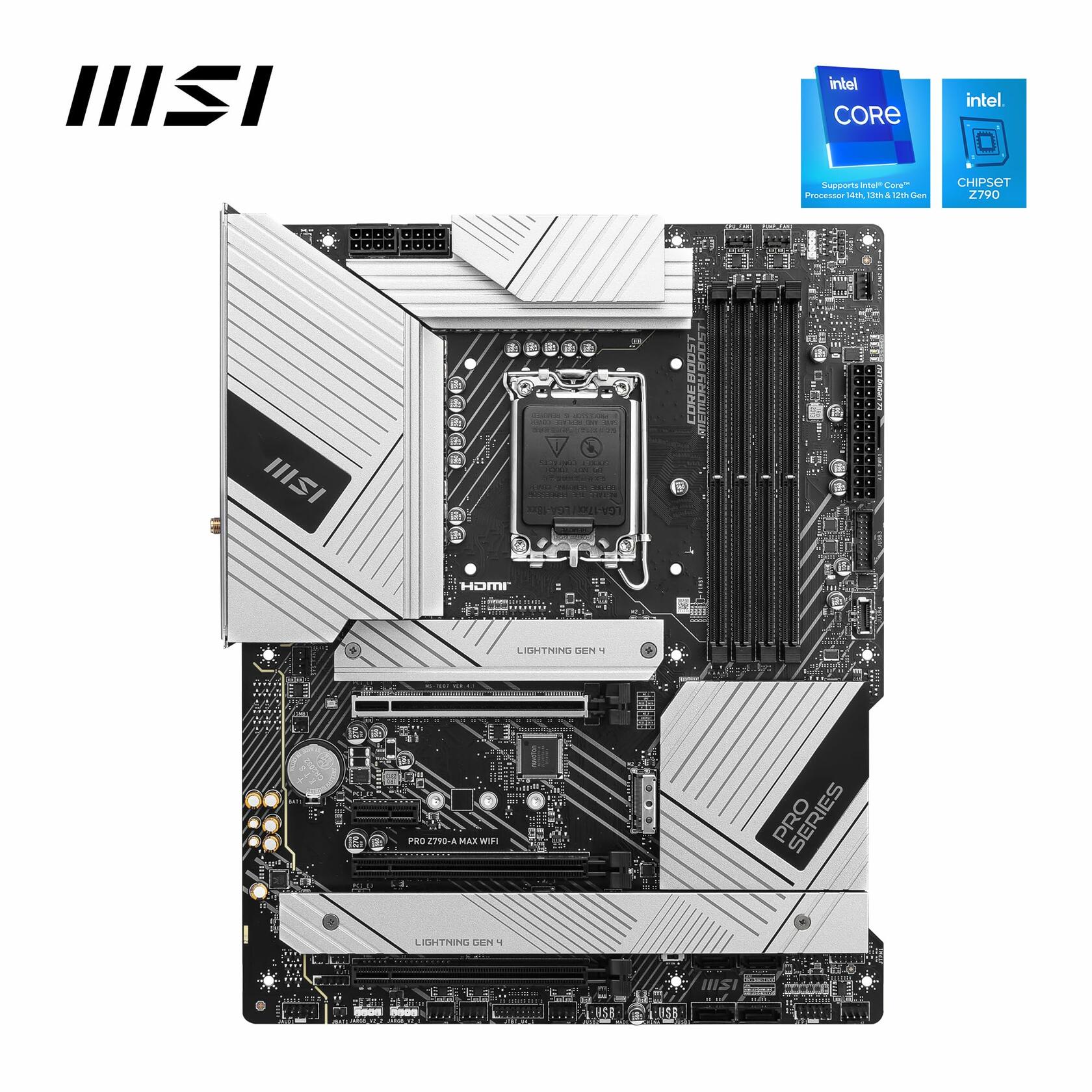 MSI PRO Z790-A MAX WiFi ProSeries Motherboard 12/13/14Gen Intel Processors, ATX