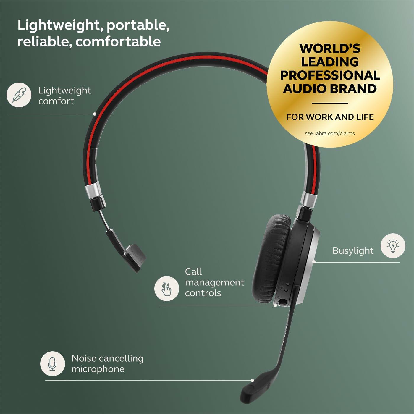 Jabra Evolve 65 SE Link380a MS Mono Bluetooth Wireless Headset