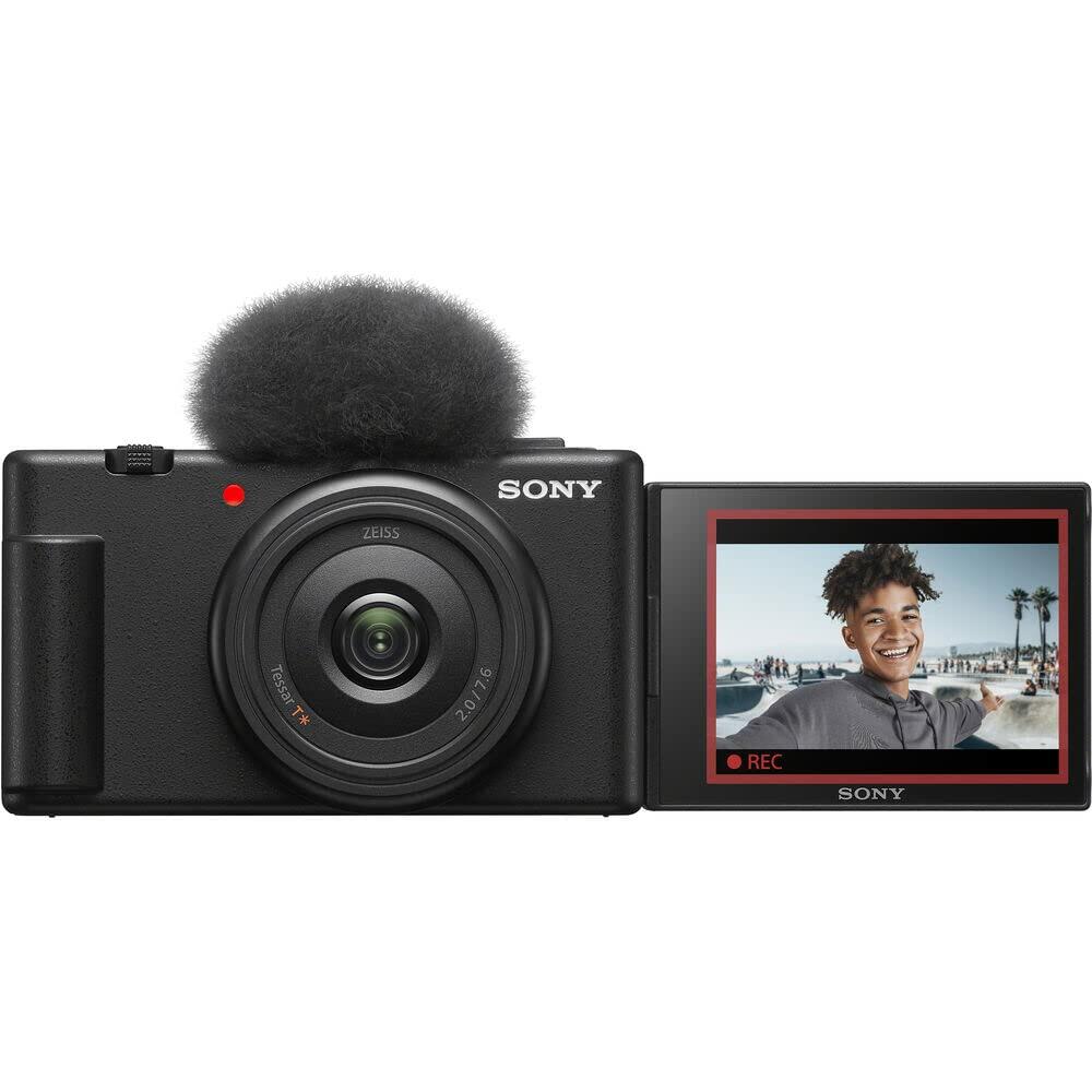 Sony ZV-1F Vlogging Camera, 20.1 MP 1" Sensor, 20mm Lens, Black (ZV1F/B)