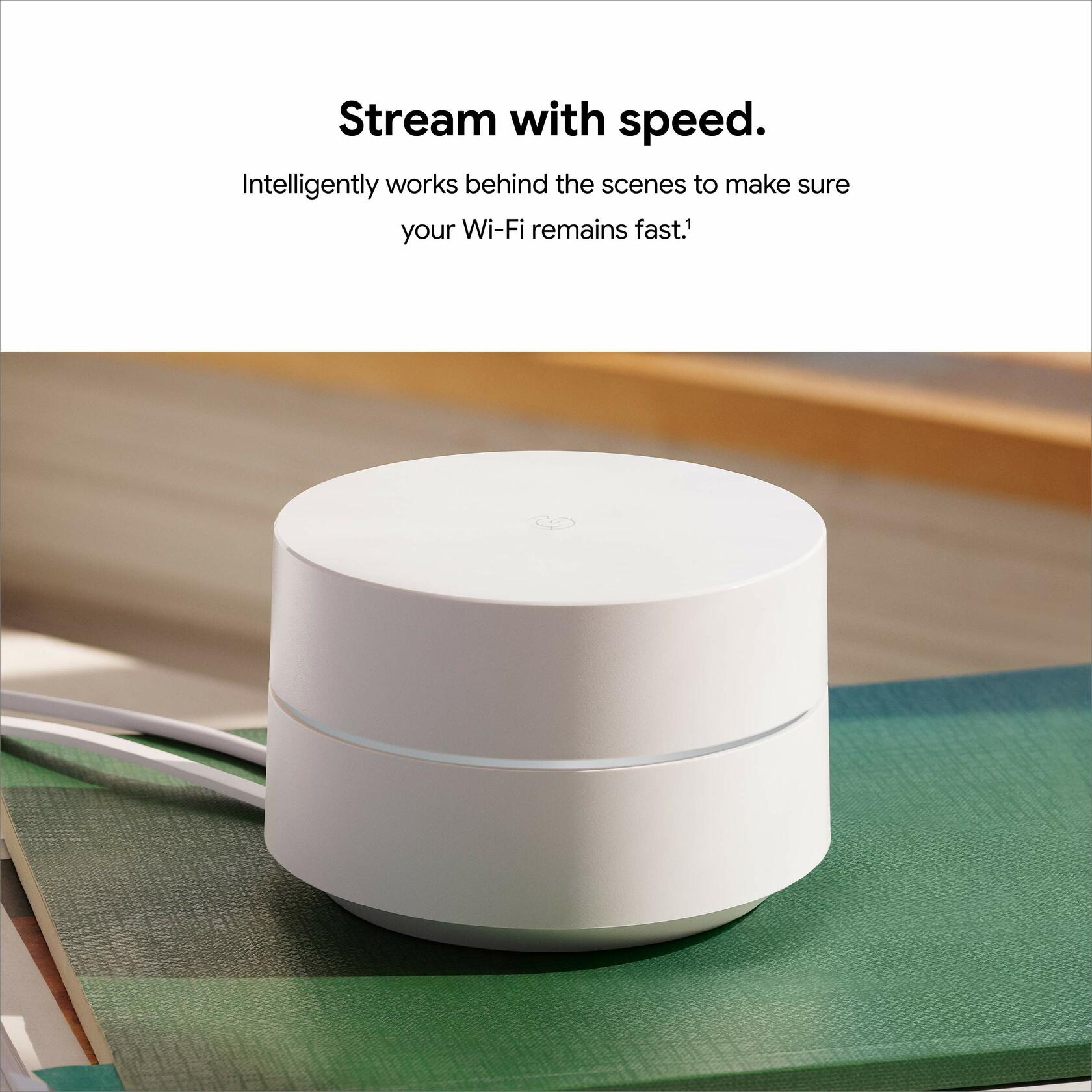 Google WiFi AC1200 Mesh WiFi Router System - 4500 Sq Ft Coverage - 3 Pack