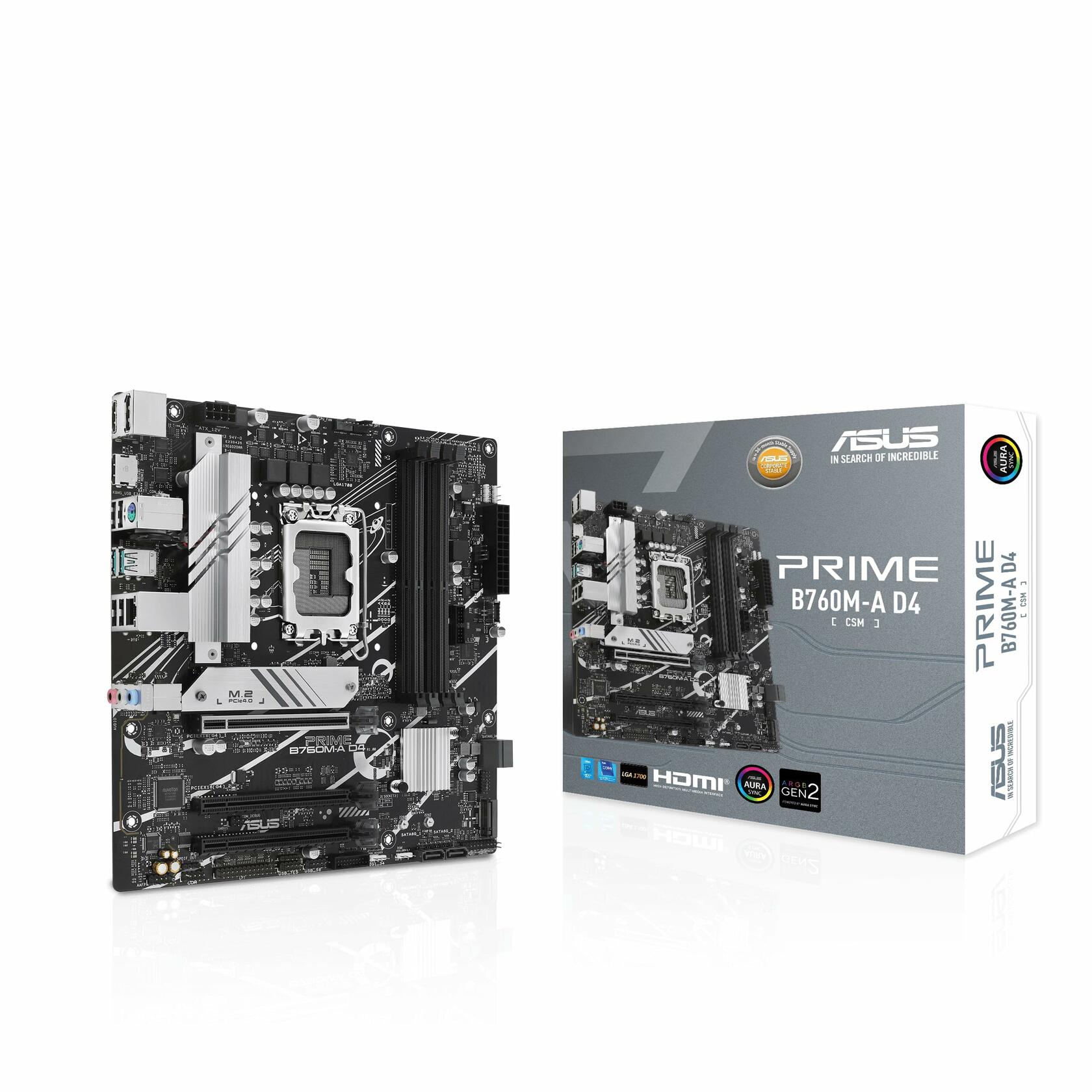 ASUS Prime B760M-A D4 CSM Micro-ATX Motherboard - Socket Intel 1700 - Intel B760