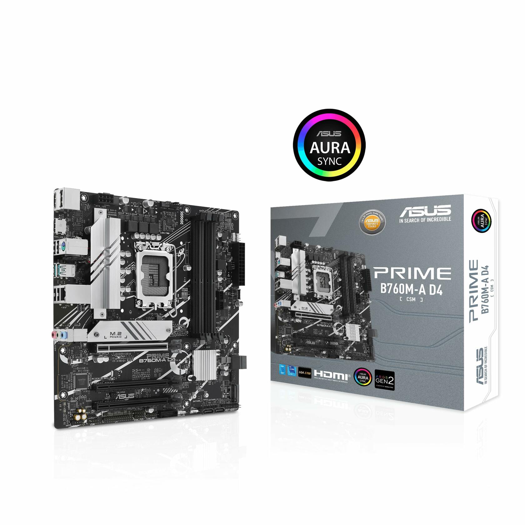 ASUS Prime B760M-A D4 CSM Micro-ATX Motherboard - Socket Intel 1700 - Intel B760