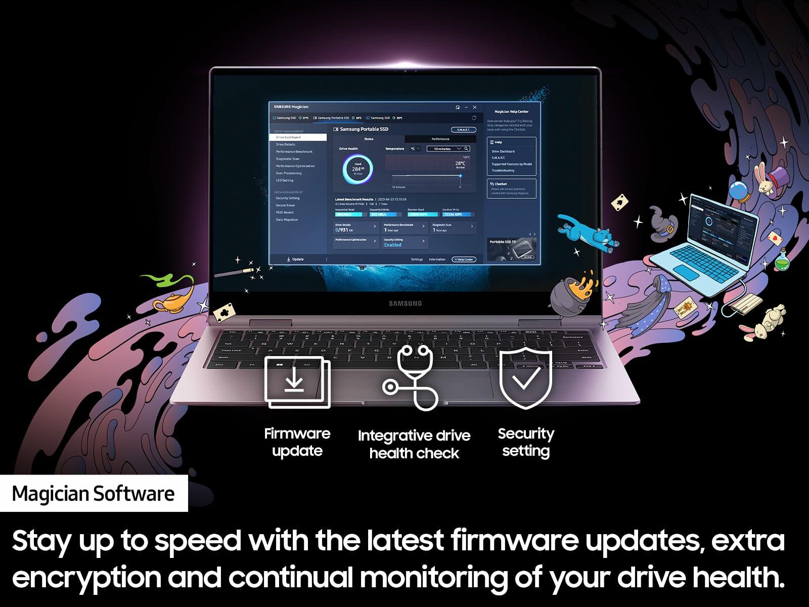 Samsung T9 4TB Portable SSD Up to 2000MB/s, Gen 2x2, (MU-PG4T0B/AM) - Black