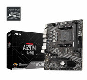 MSI A520M-A PRO Gaming Motherboard AMD Ryzen 5000, DDR4, AM4, PCIe 3.0