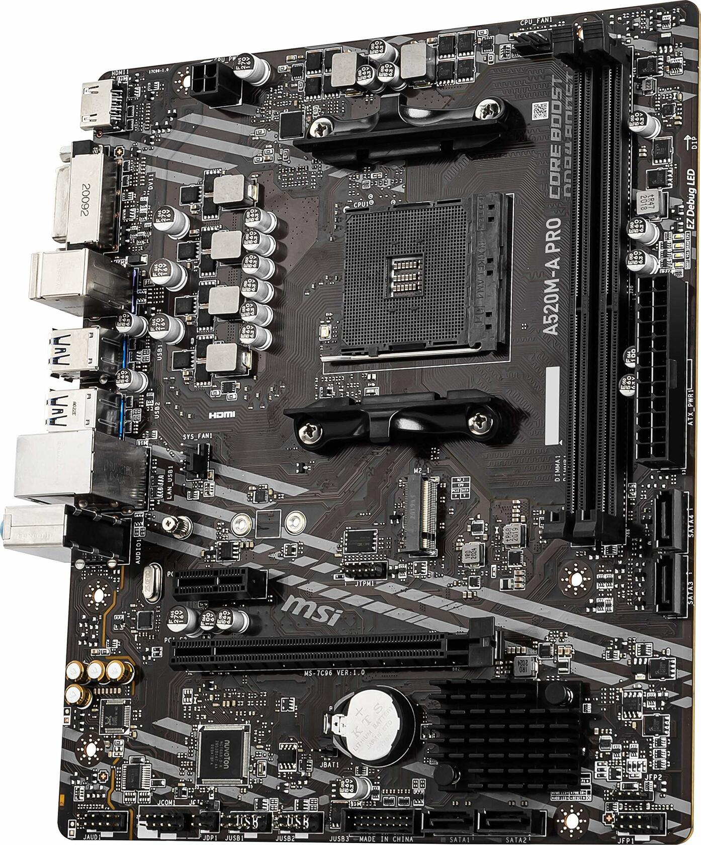 MSI A520M-A PRO Gaming Motherboard AMD Ryzen 5000, DDR4, AM4, PCIe 3.0