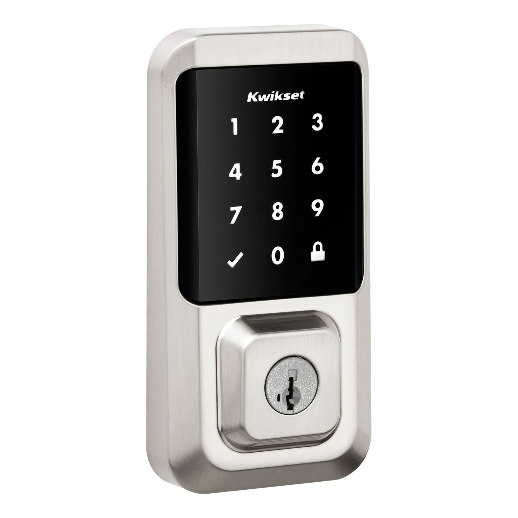 Kwikset Halo SmartKey Wi-Fi Deadbolt & Touchpad Door Lock, Satin Nickel