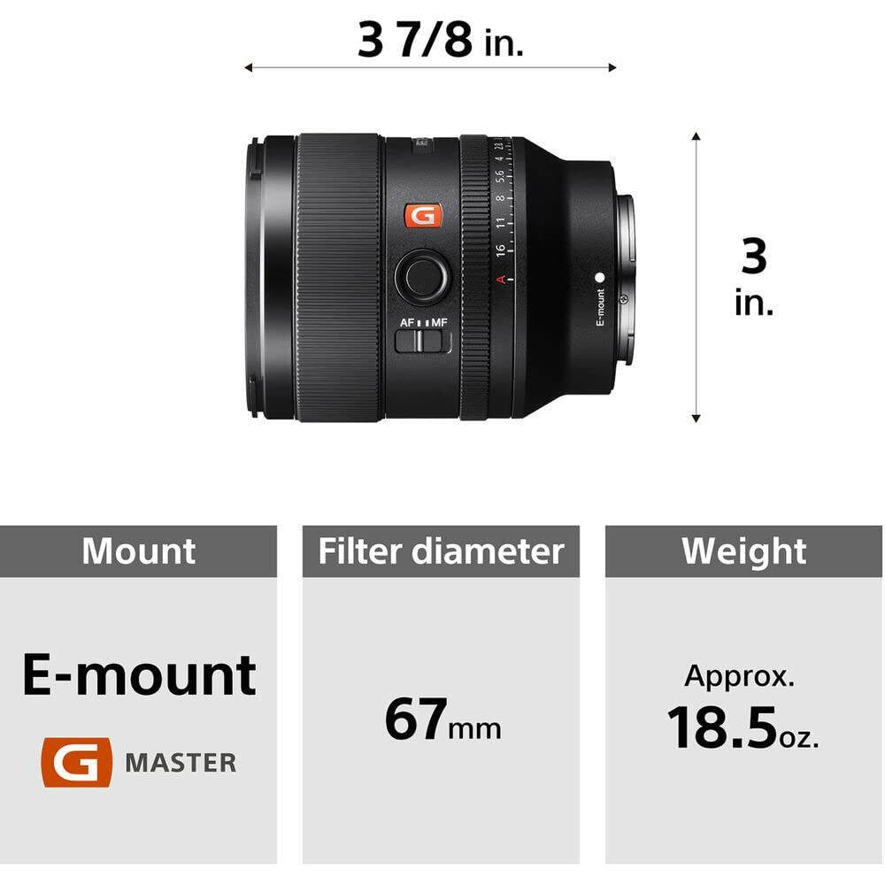 Sony FE 35mm F/1.4 GM Camera Lens for Sony E-Mount - Black (SEL35F14GM)