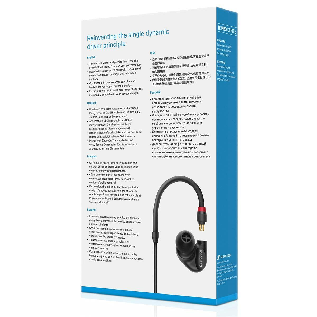 Sennheiser Professional IE 100 Pro In-Ear Monitoring Headphones (Black)