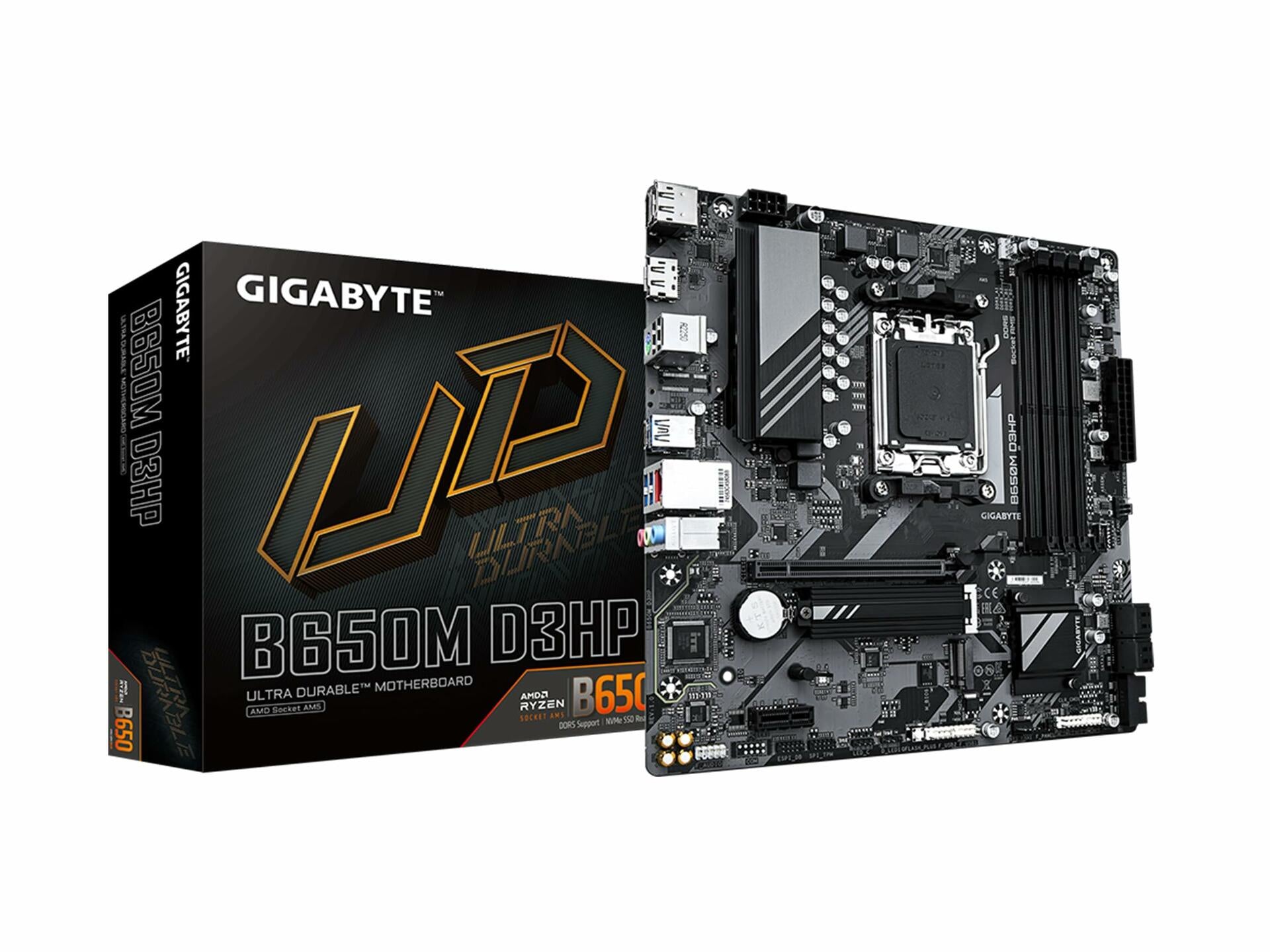GIGABYTE B650M D3HP Ultra Durable Motherboard AM5, LGA 1718, AMD, mATX, DDR5