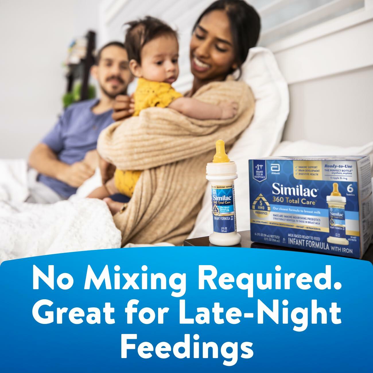 Similac 360 Total Care Non-GMO Ready to Feed Infant Formula Bottles - 2 Fl Oz Each/12ct