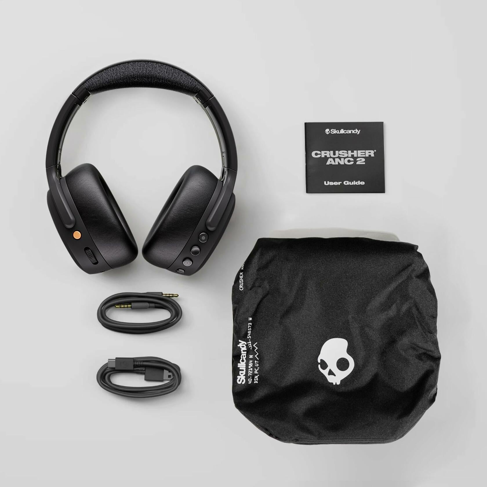 Skullcandy Crusher ANC 2 Wireless Over-Ear Bluetooth Headphones with Multi-Sensory Bass, Active Noise Cancelling, up to 60 Hours Battery, Microphone f