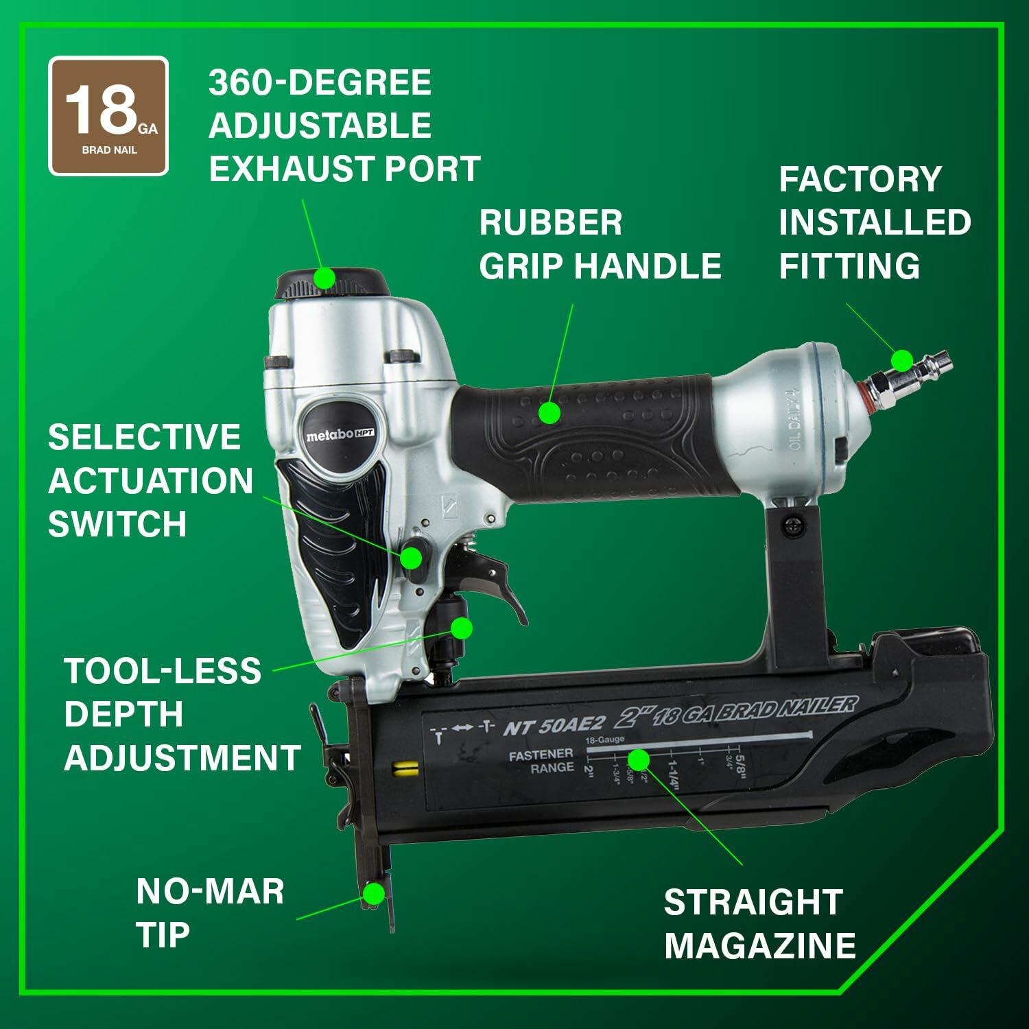 Metabo HPT NT50AE2M 18-Gauge 2 in. Brad Nailer