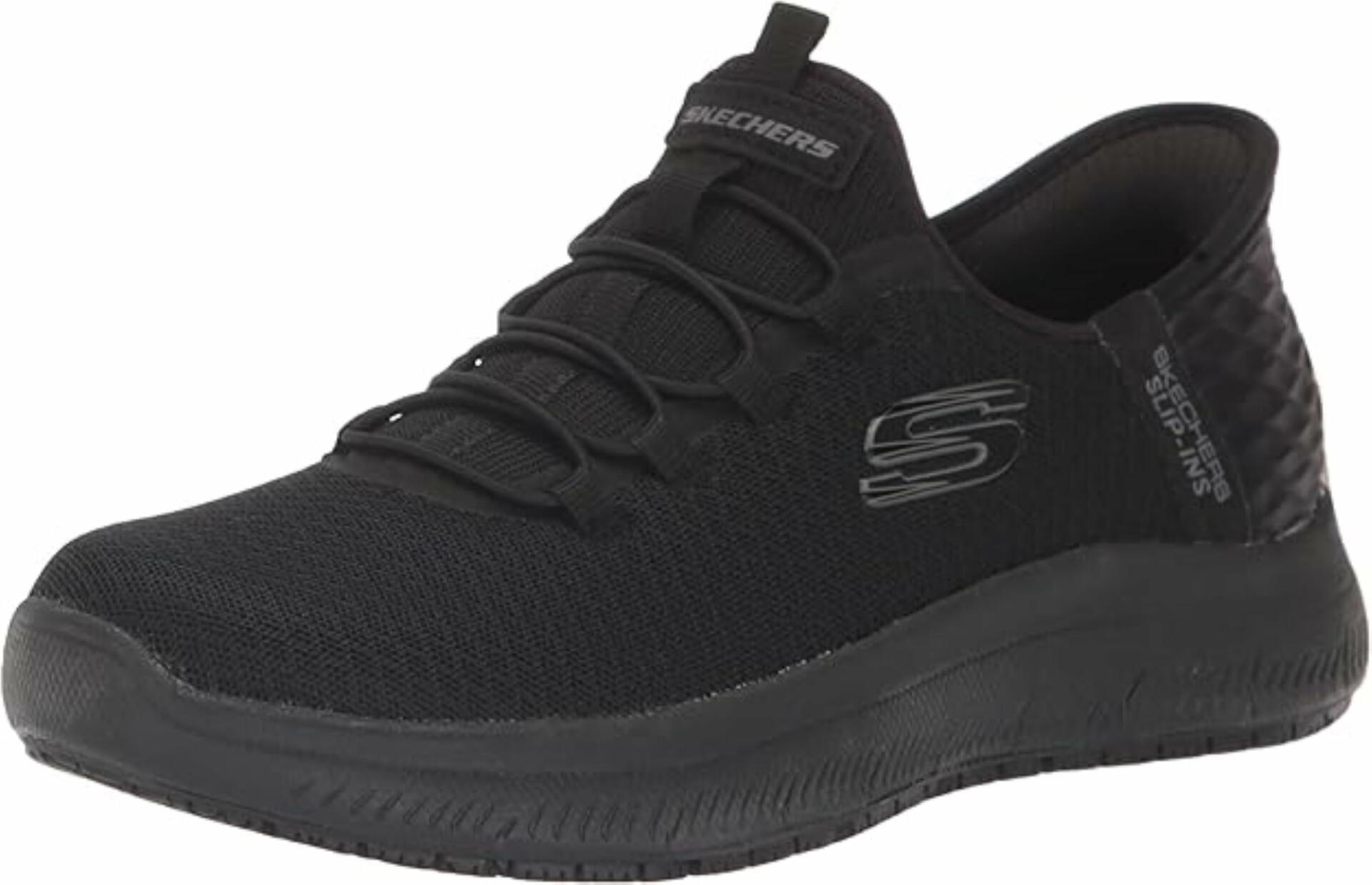 Skechers Women's Work Slip-Ins Summits Enslee Slip Resistant Sneakers, Black, 8.5