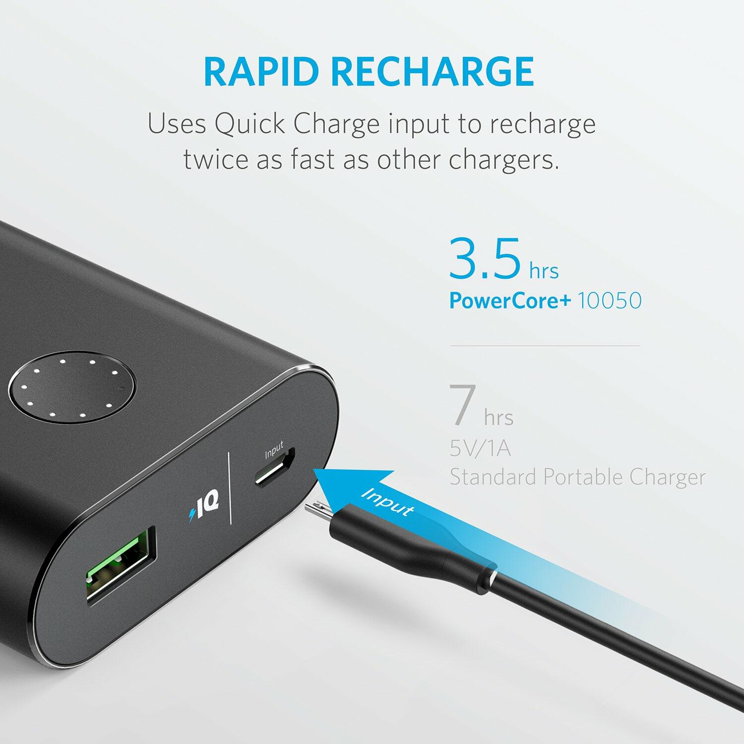 Anker PowerCore+ 10050 Premium Aluminum Portable Charger with Qualcomm Quick Charge 3.0