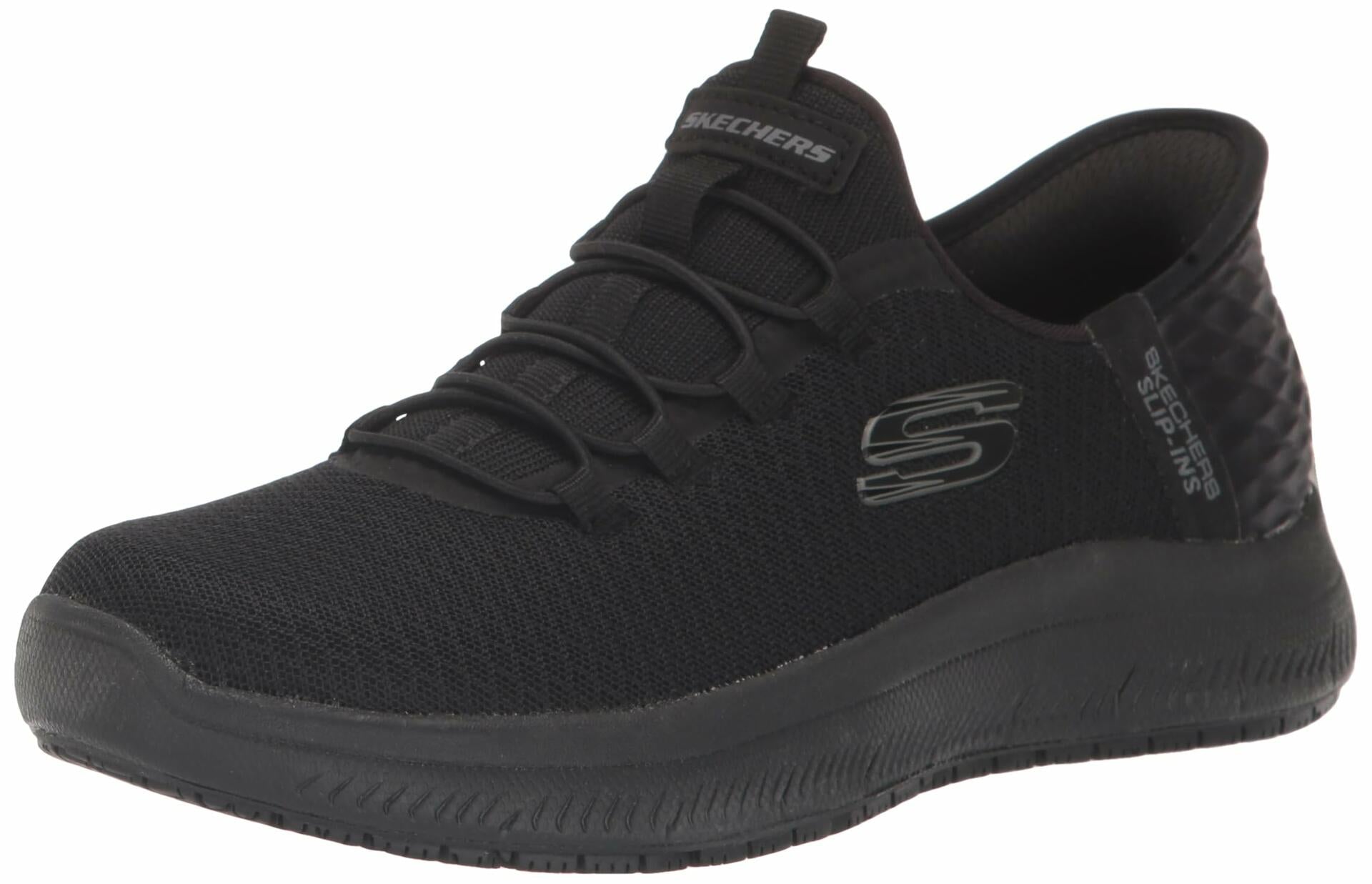 Skechers Women's Work Slip-Ins Summits Enslee Slip Resistant Sneakers, Black, 9