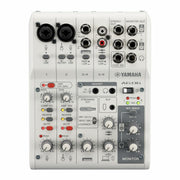 Yamaha AG06MK2 6-Channel Live Streaming Loopback Audio Mixer, White