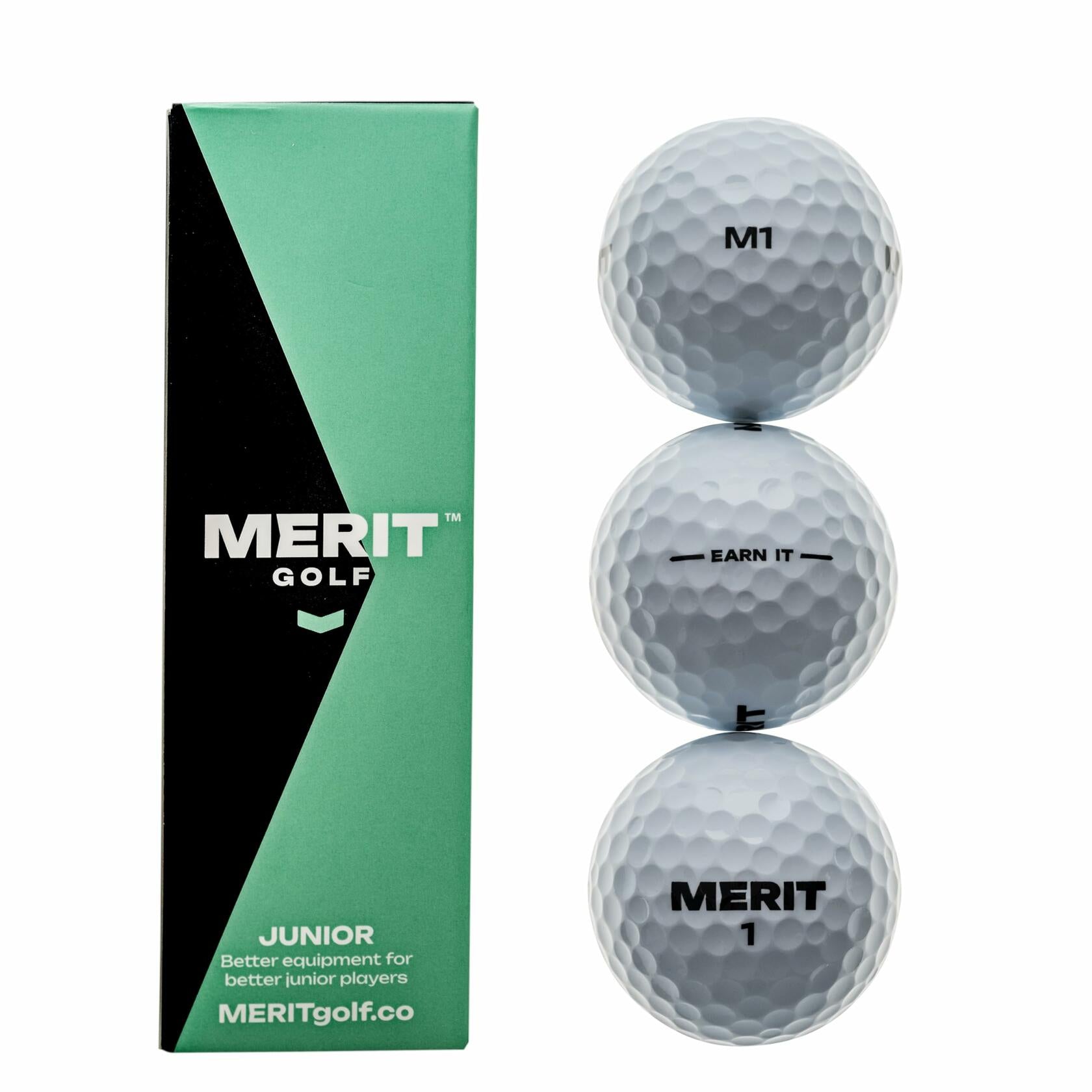 Merit M1 Junior Golf Balls, 12 Pack - For Kids 13-17, Swing Speeds Over 80 MPH