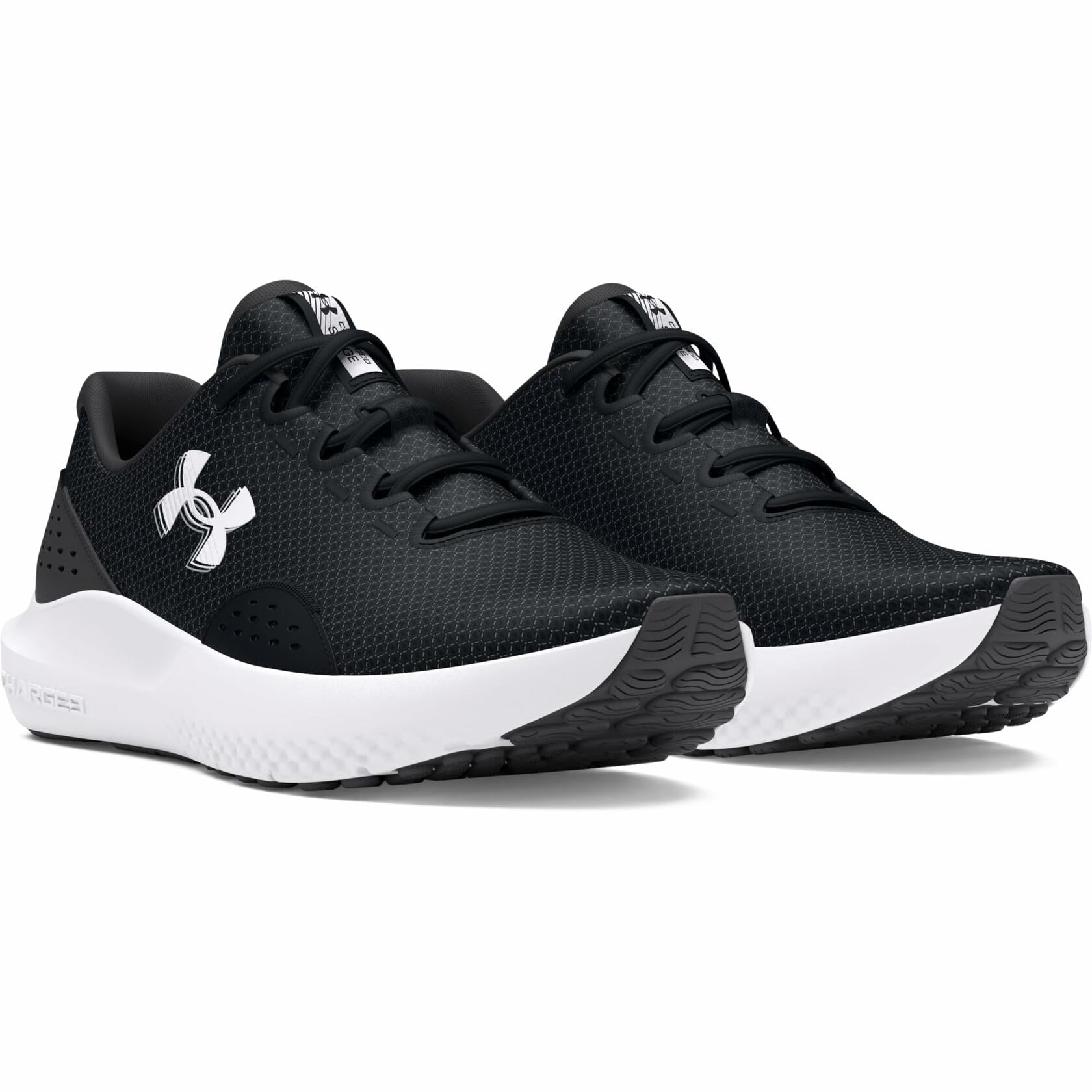 Under Armour Men's Charged Surge 4 Running Shoes, Black/Anthracite/White, Size 8