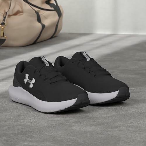 Under Armour Men's Charged Surge 4 Running Shoes, Black/Anthracite/White, Size 8