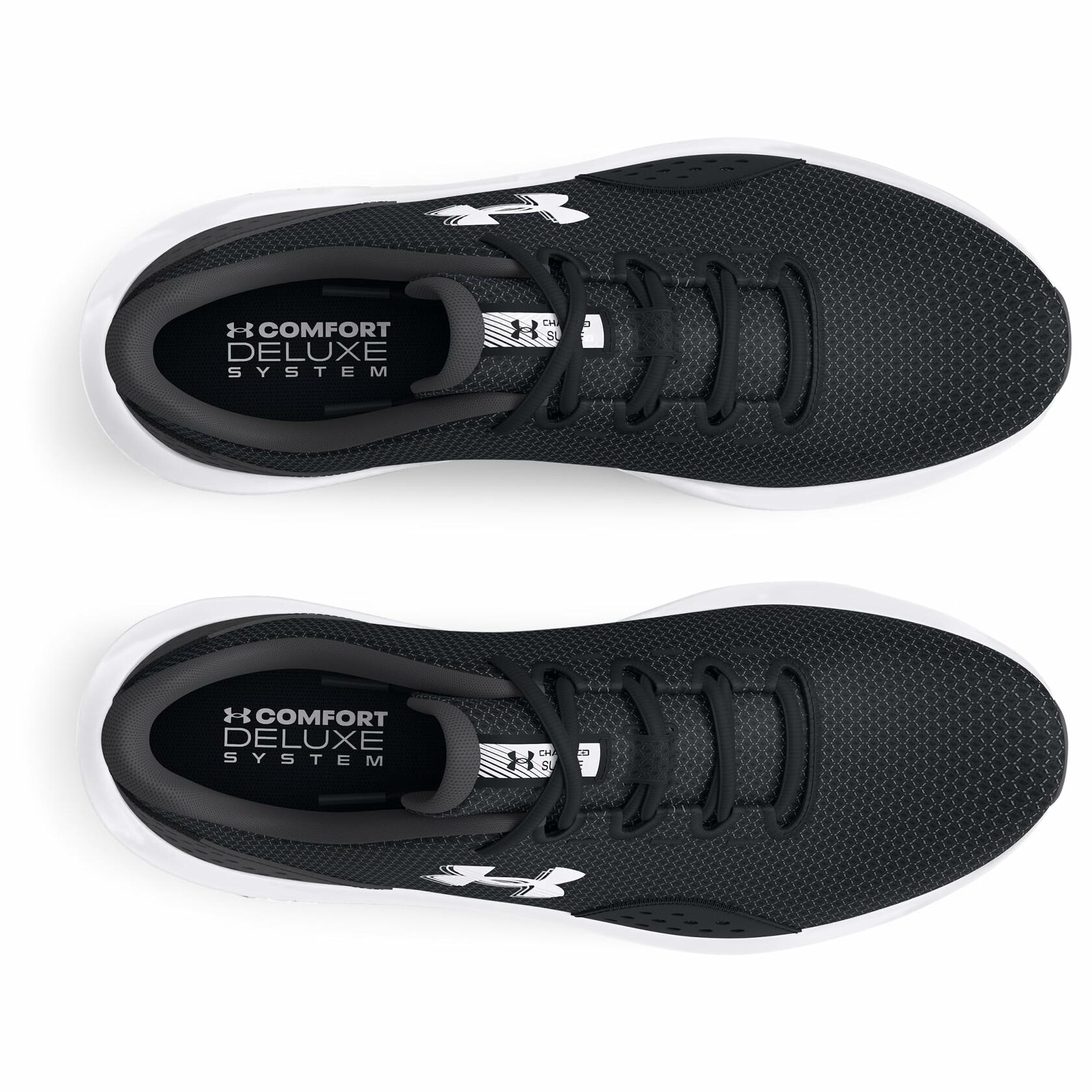 Under Armour Men's Charged Surge 4 Running Shoes, Black/Anthracite/White, Size 8