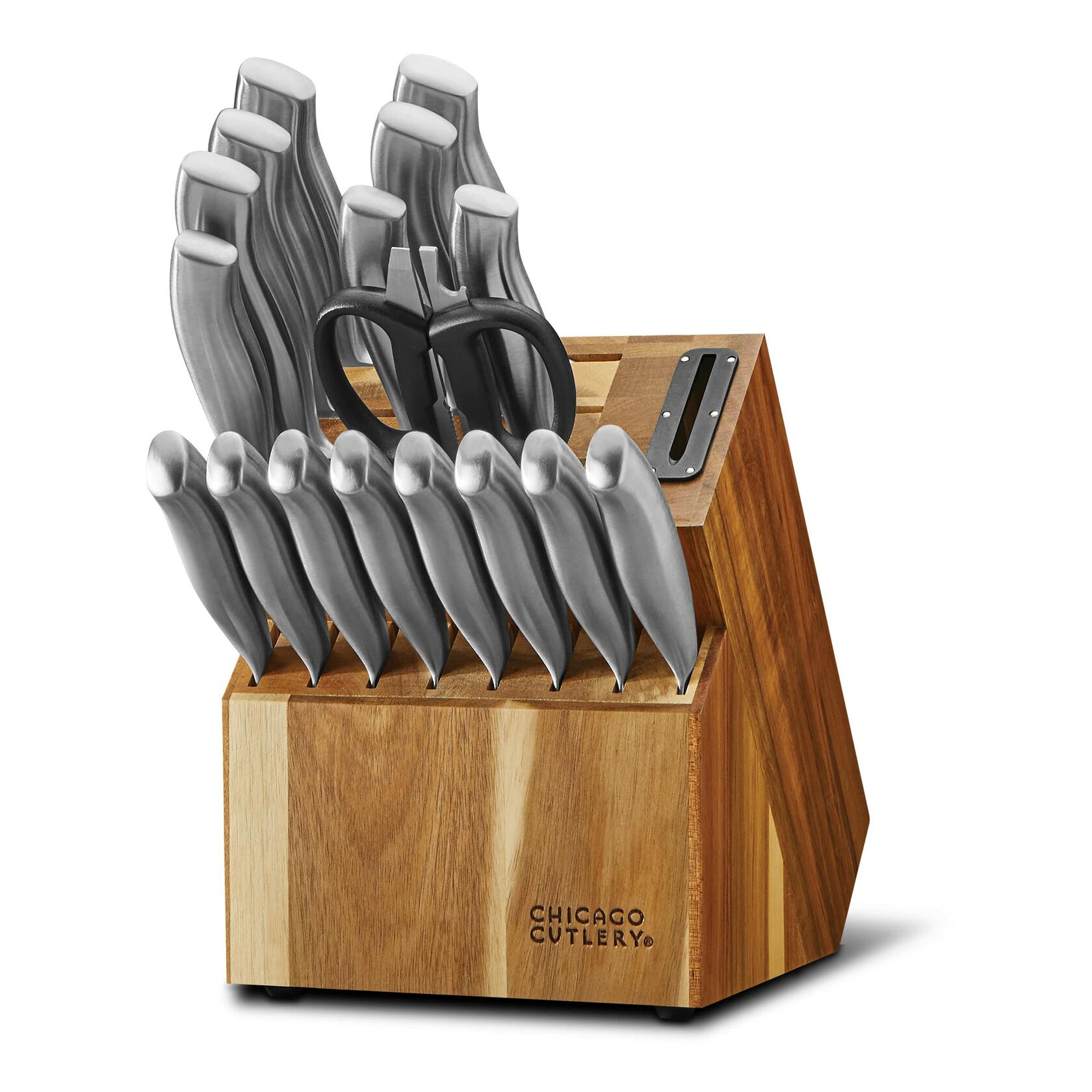 Chicago Cutlery Insignia Knife Block Set, 18pc with Built-in Sharpener