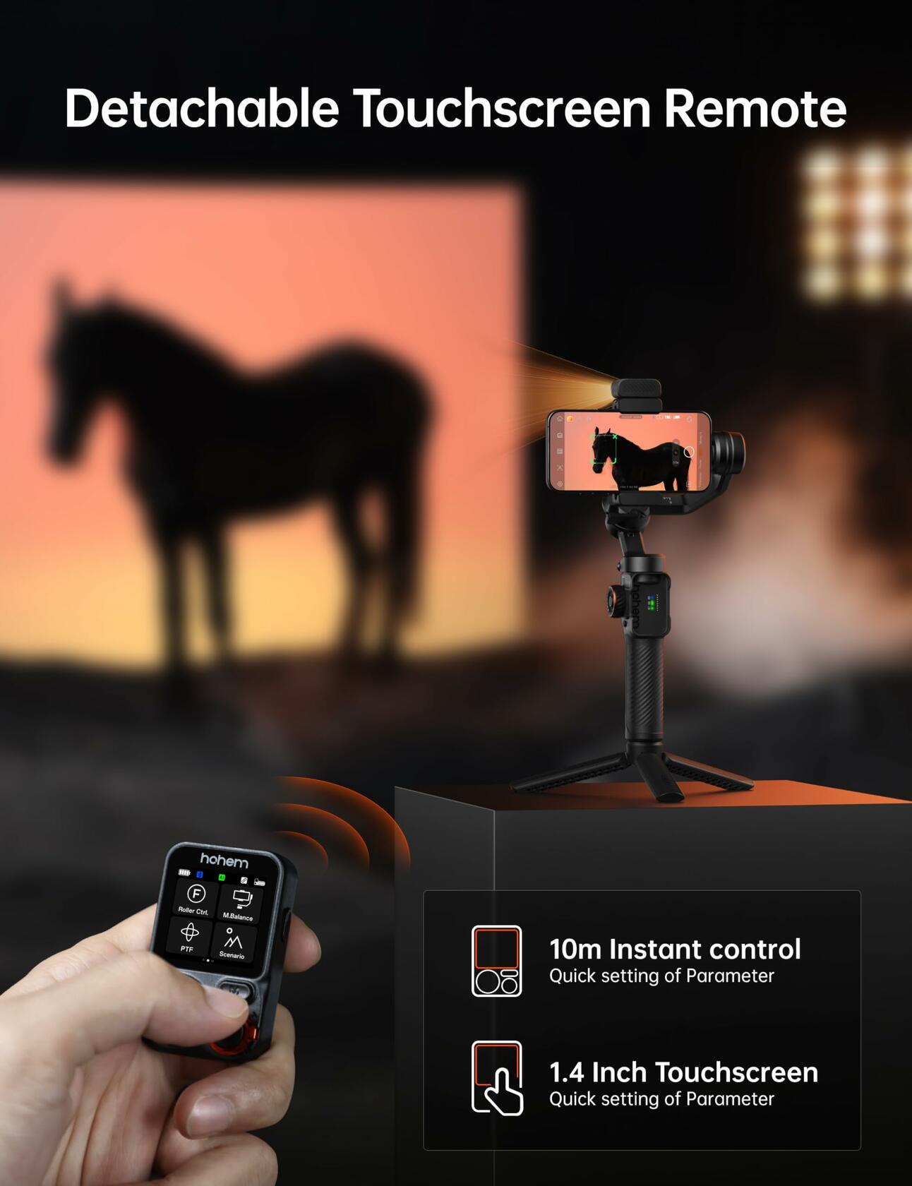 Hohem iSteady M7 3-Axis Gimbal Phone Stabilizer w/AI Tracking Sensor - Black