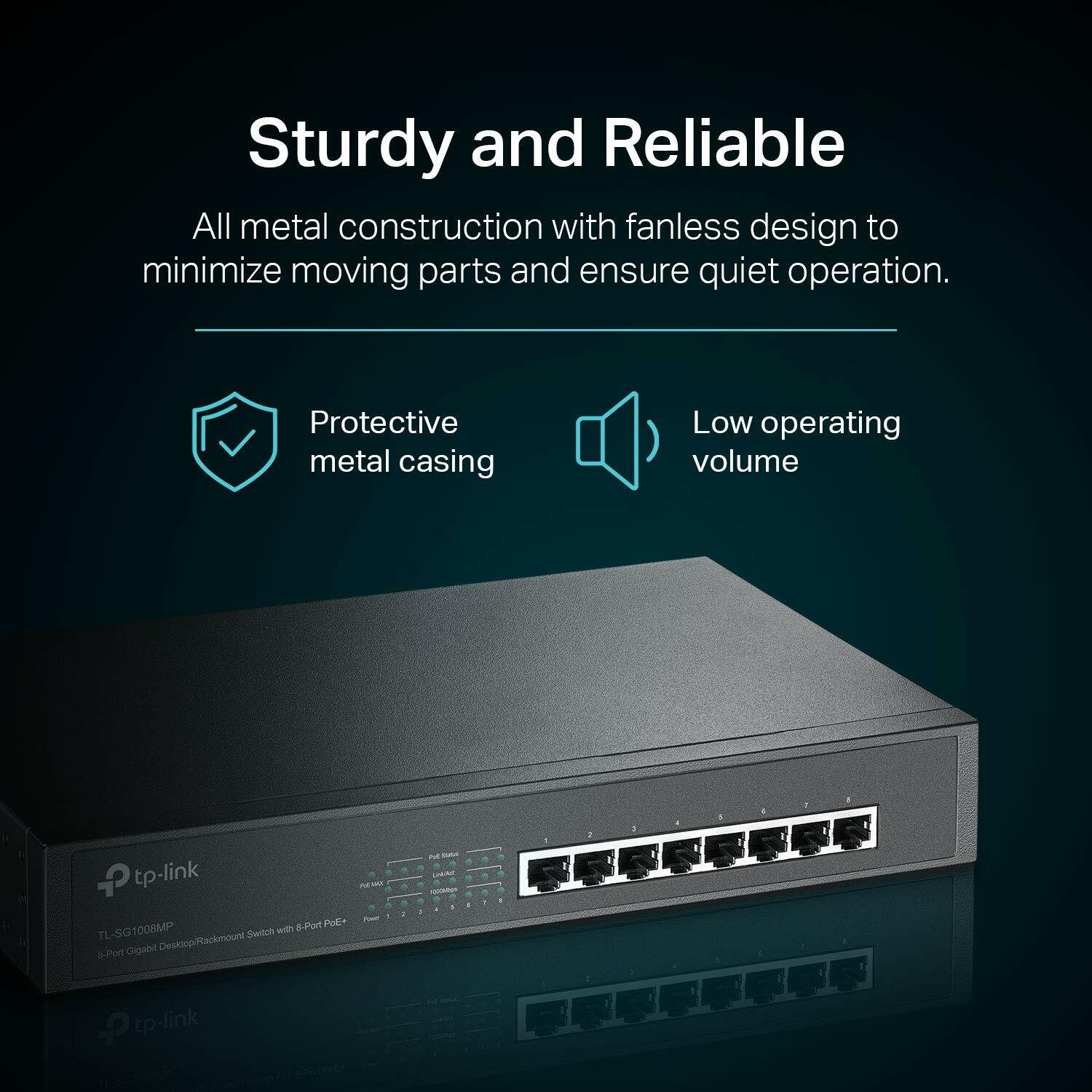 TP-Link 8-Port Gigabit Desktop/Rackmount PoE+ Switch (TL-SG1008MP)