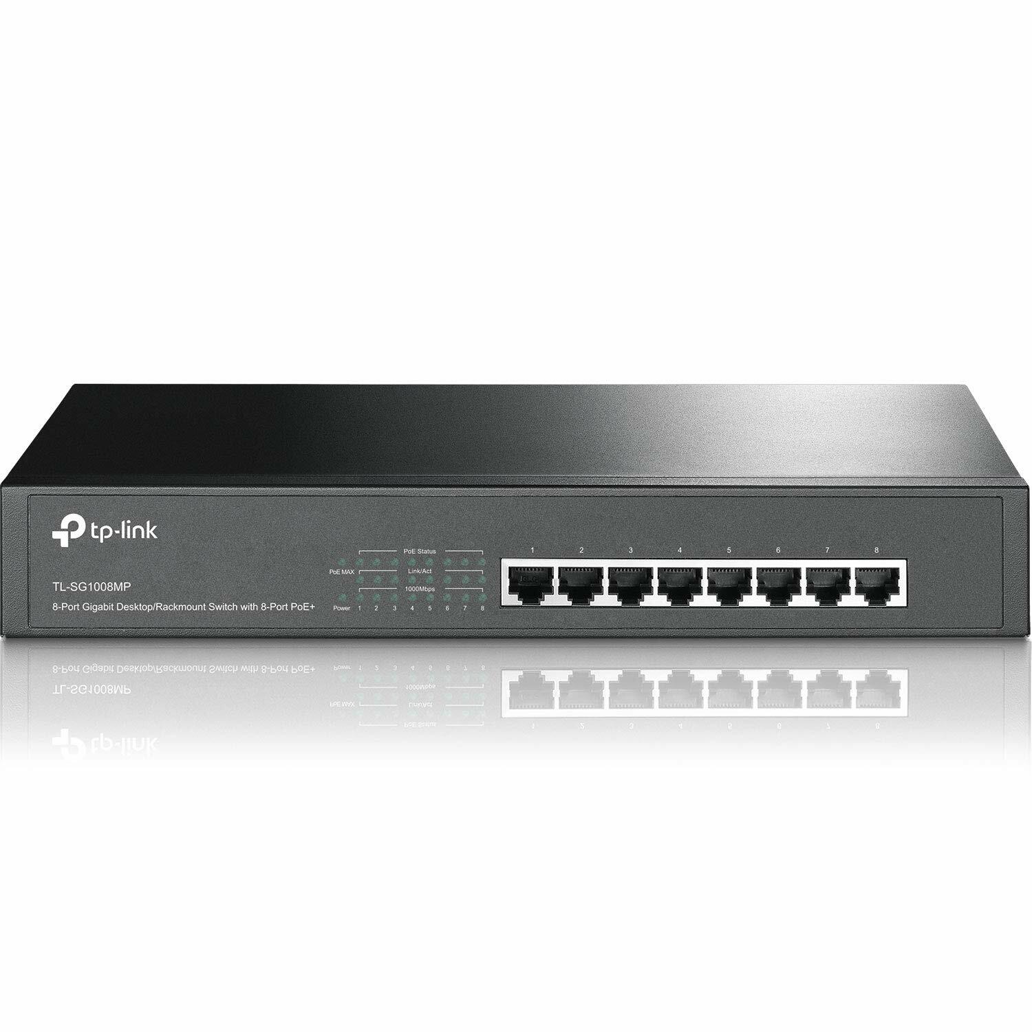 TP-Link 8-Port Gigabit Desktop/Rackmount PoE+ Switch (TL-SG1008MP)