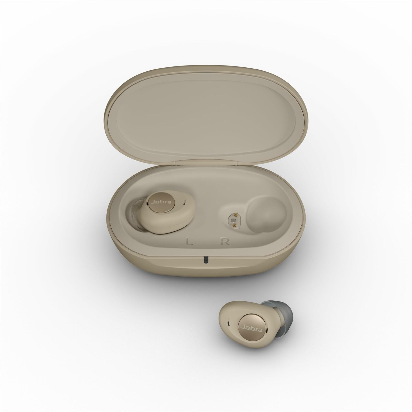 Jabra - Enhance Plus Self-Fitting OTC Hearing Aids with iPhone Streaming for Music & Calls - Gold Beige