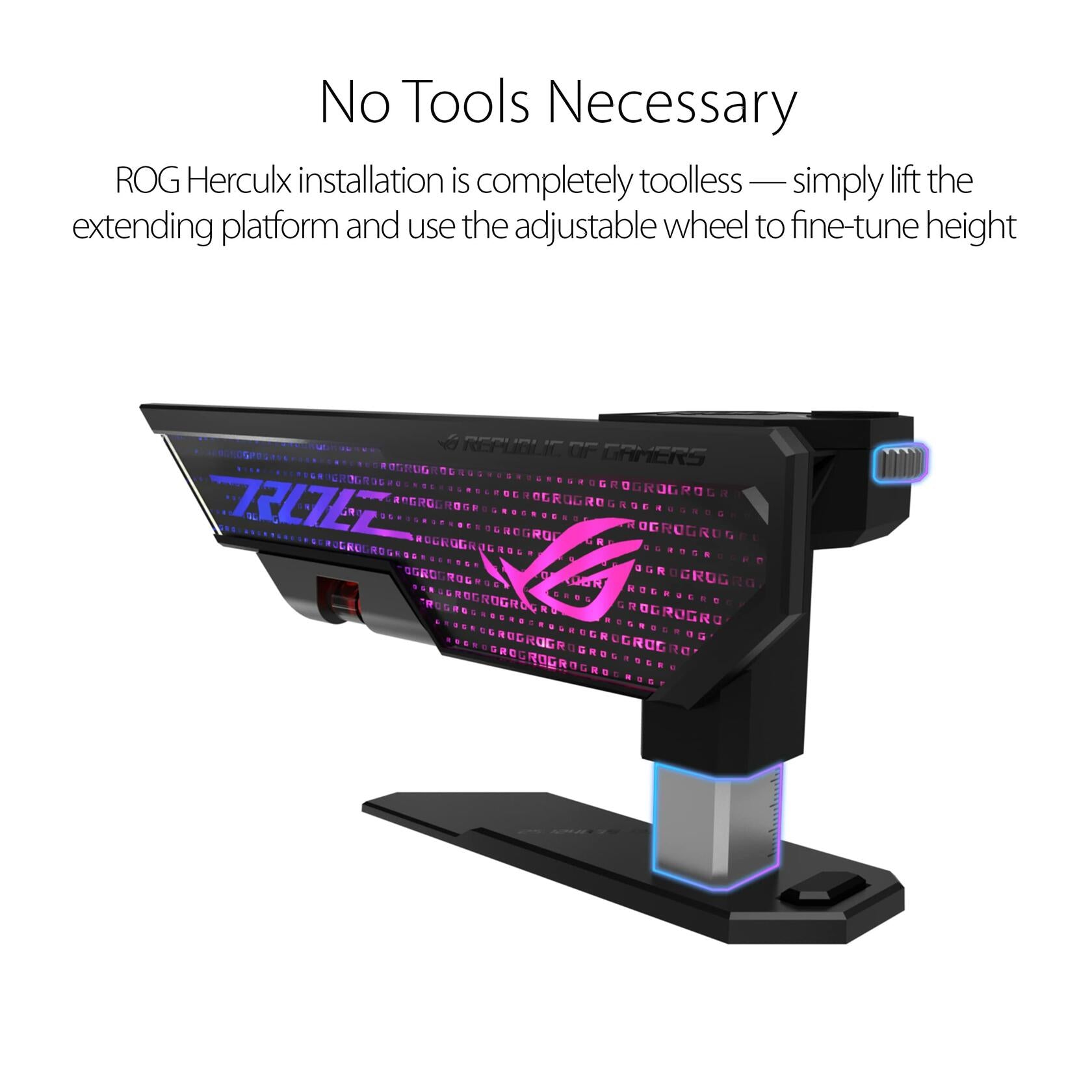 ASUS ROG Herculx Graphics Card Anti-Sag Holder, Inc. Spirit Level, Aura Sync RGB