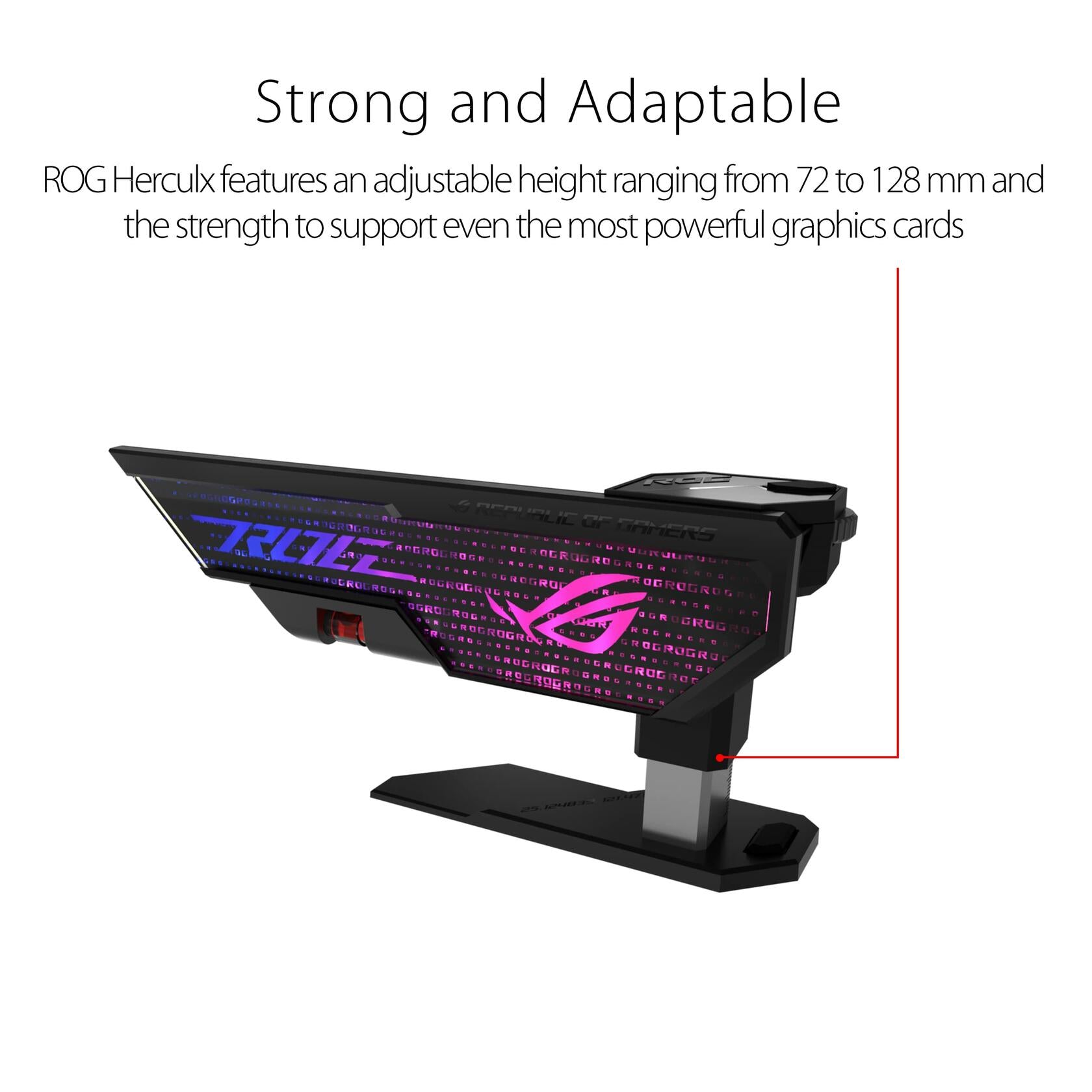 ASUS ROG Herculx Graphics Card Anti-Sag Holder, Inc. Spirit Level, Aura Sync RGB