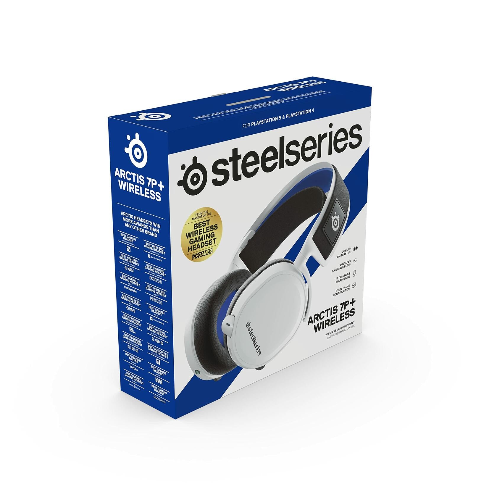 SteelSeries Arctis 7P+ Lossless 2.4GHz Wireless Gaming Headset (White)