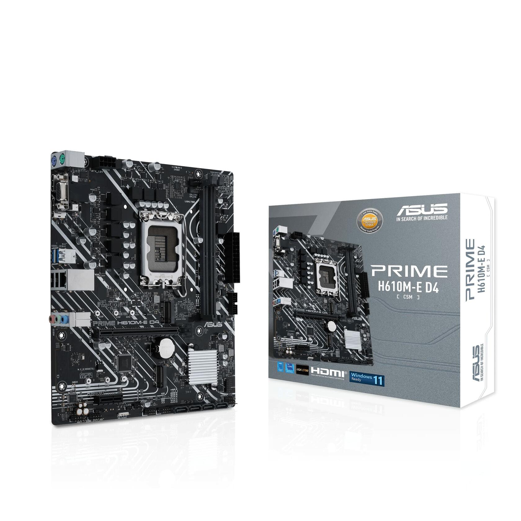 ASUS PRIME H610M-E D4-CSM Intel H610 LGA 1700 Micro ATX