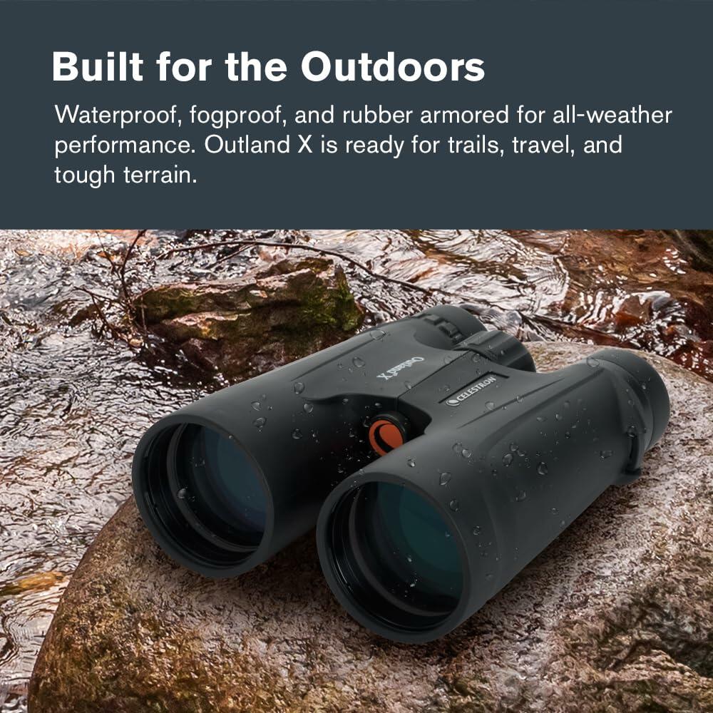 Celestron Outland X 10x50 Binoculars, Water/Fog Proof, 71348 (Black)