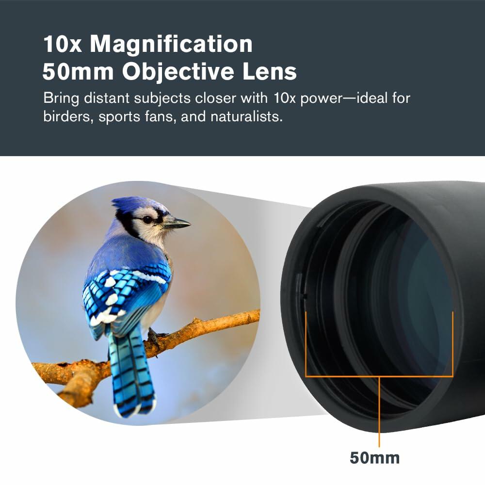 Celestron Outland X 10x50 Binoculars, Water/Fog Proof, 71348 (Black)