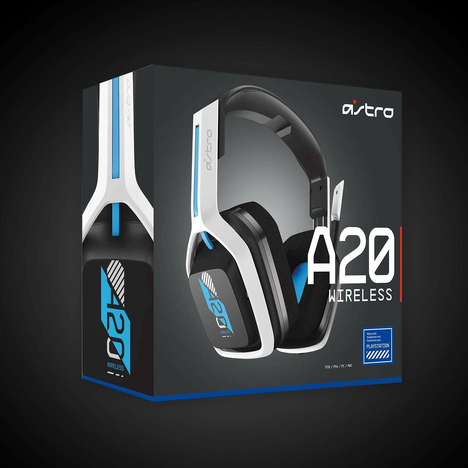 Astro Gaming A20 Wireless Headset Gen 2 for PlayStation, PC, Mac - White/Blue