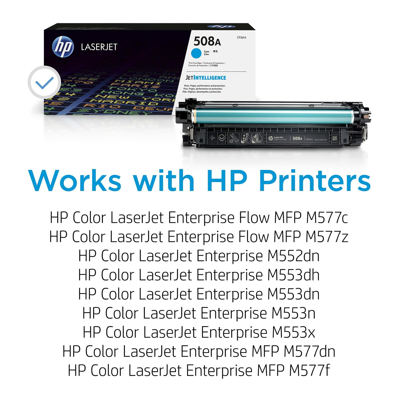 HP 508A Cyan Toner Cartridge for HP Color LaserJet Enterprise M552/M553 (CF361A)