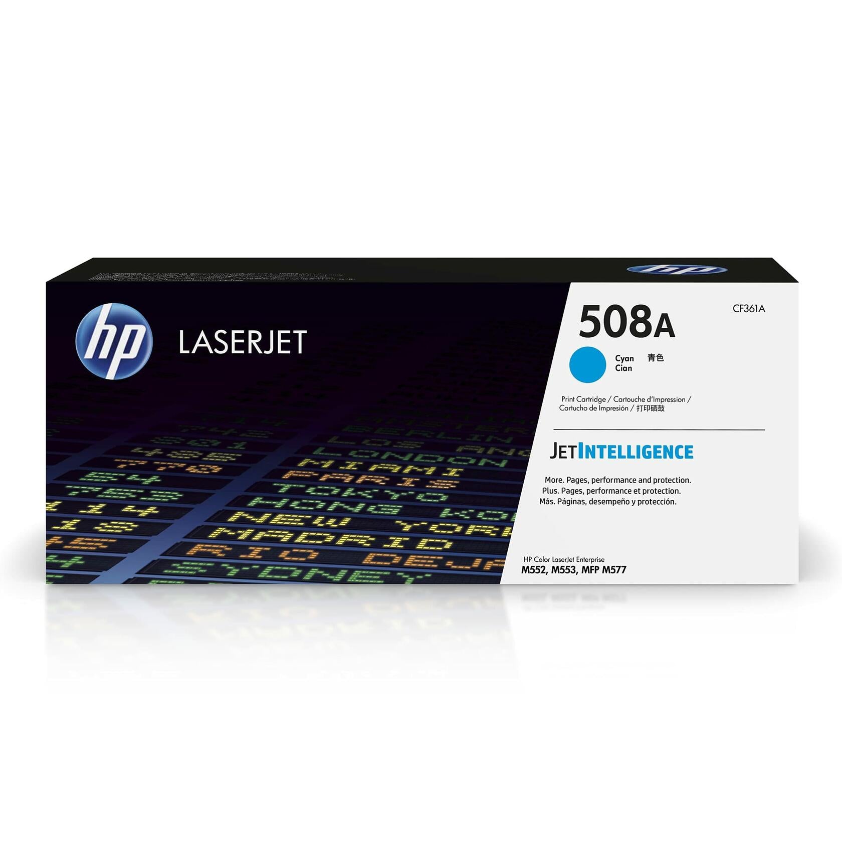 HP 508A Cyan Toner Cartridge for HP Color LaserJet Enterprise M552/M553 (CF361A)