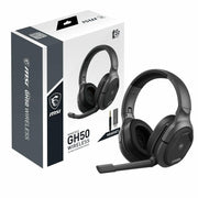 MSI Immerse GH50 Wireless Gaming Headset, Multi-Platform, 22hr Battery - Black