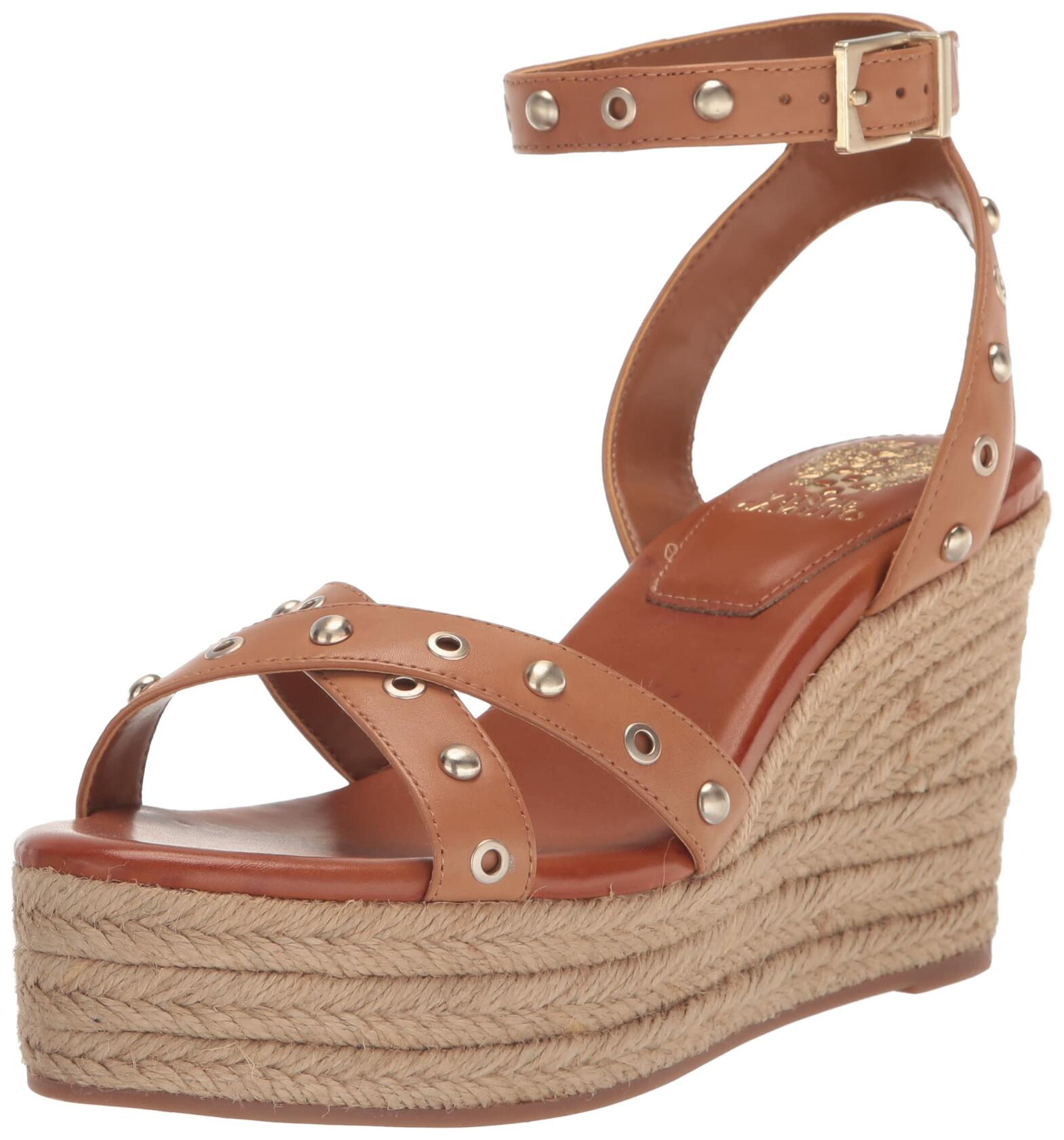 Vince Camuto Women's Feegella Espadrille Wedge Sandal, Golden Walnut, Size 9