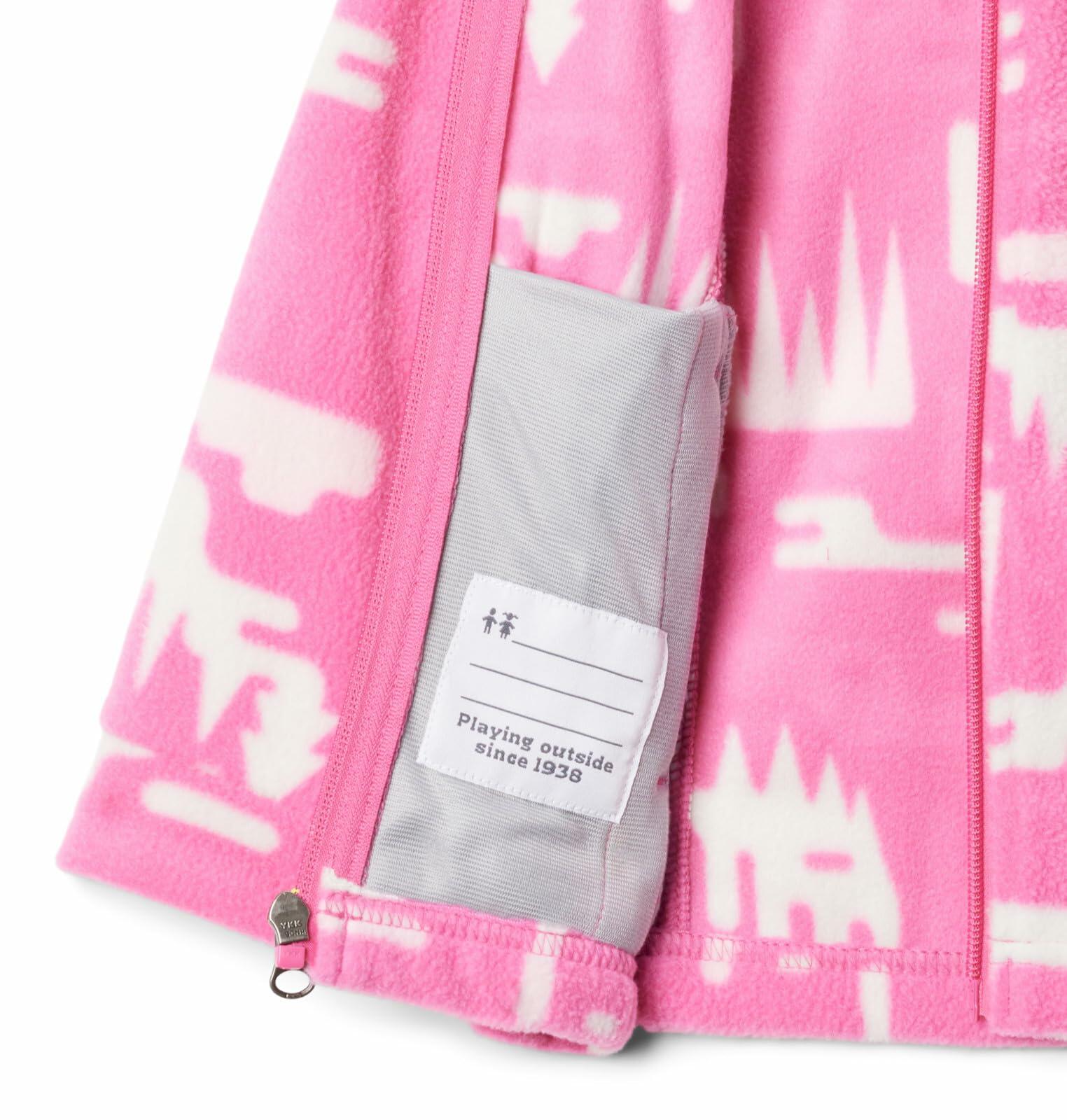 Columbia Benton Springs II Printed Fleece, Youth 6-12, Pink/White