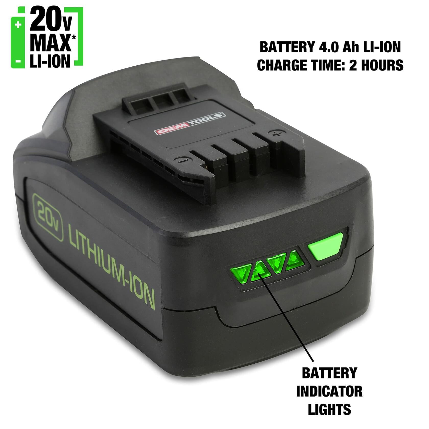 OEMTOOLS 20V Max Li-Ion Brushless 1/2" Impact Wrench 24486, w/Battery & Case