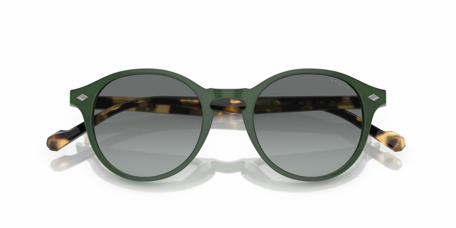 Vogue Eyewear Men's VO5327S Round Sunglasses, Dusty Green/Gray Gradient, 48mm