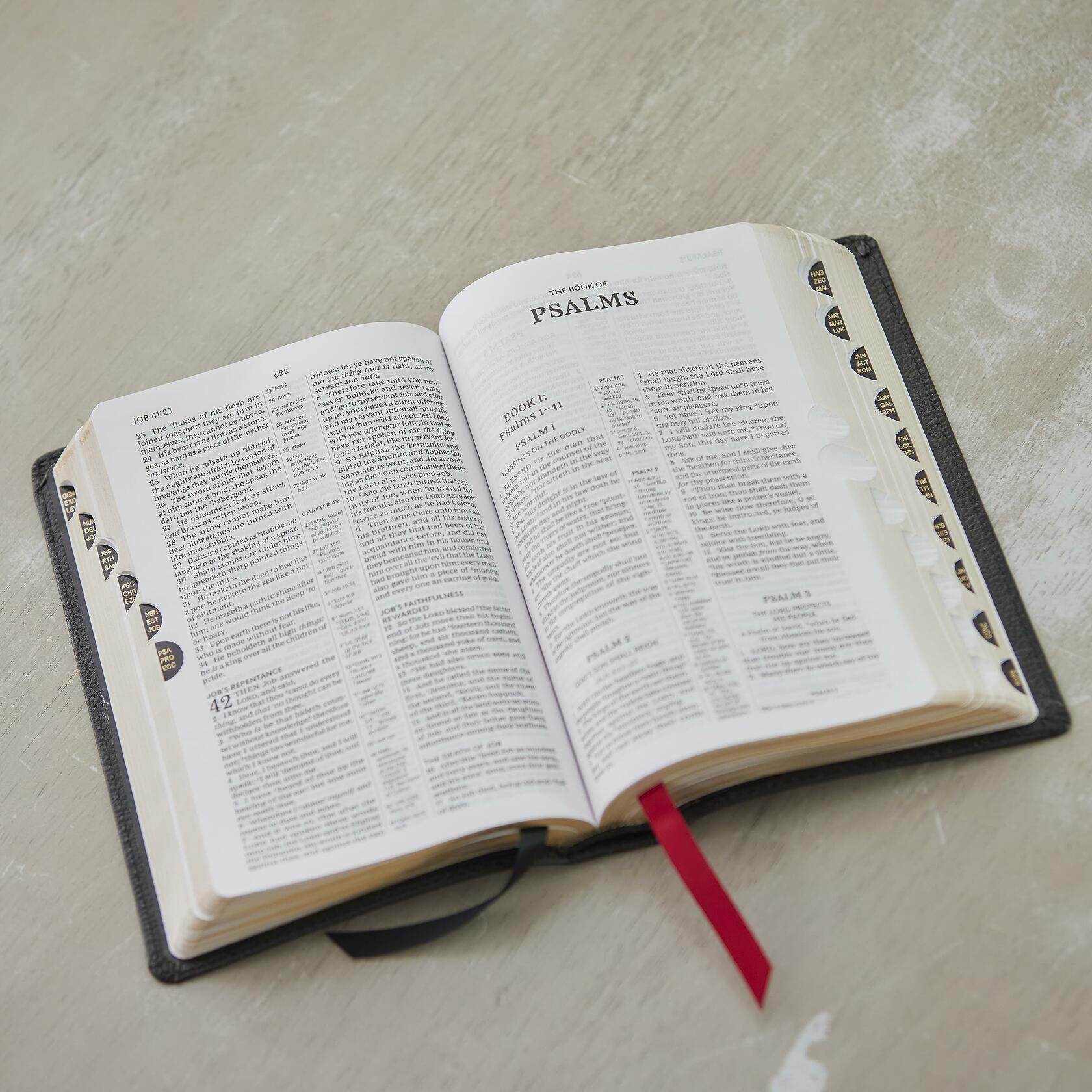 KJV Compact Center-Col Ref Bible, Purple Leathersoft, Comfort Print, Thumb Index