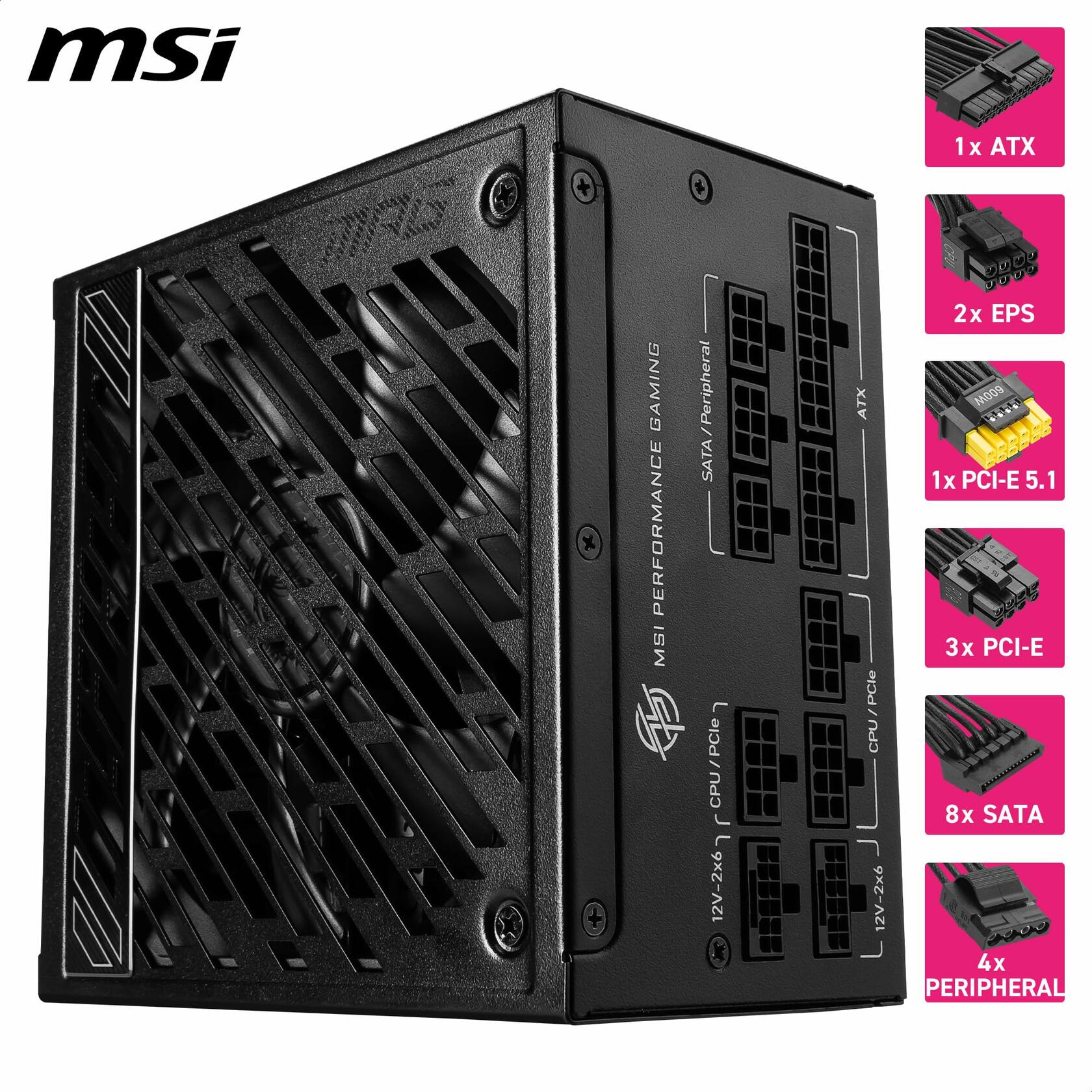 MSI MPG A850GS PCIe5 Fully Modular, 850W Gaming Power Supply, 80+ Gold