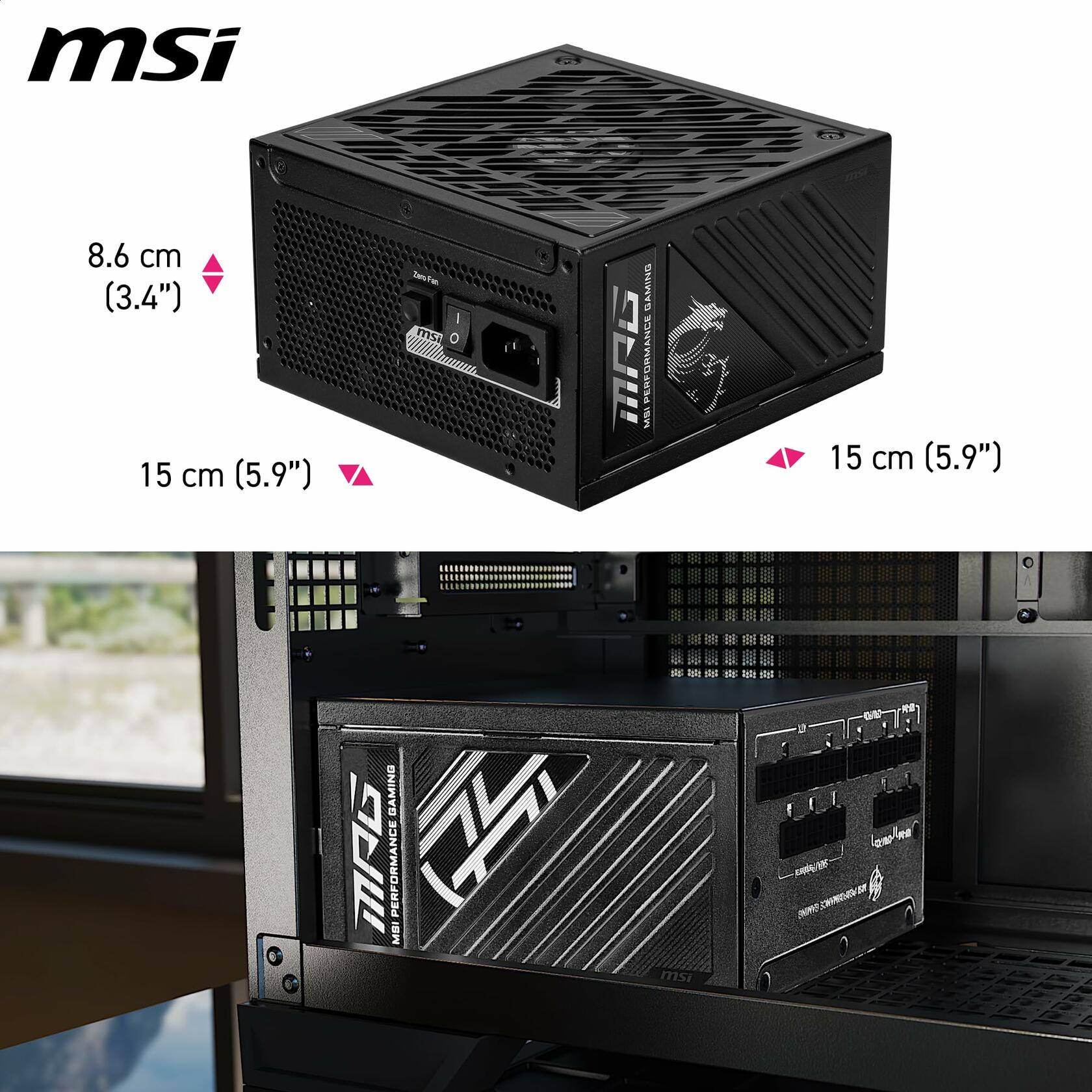 MSI MPG A850GS PCIe5 Fully Modular, 850W Gaming Power Supply, 80+ Gold
