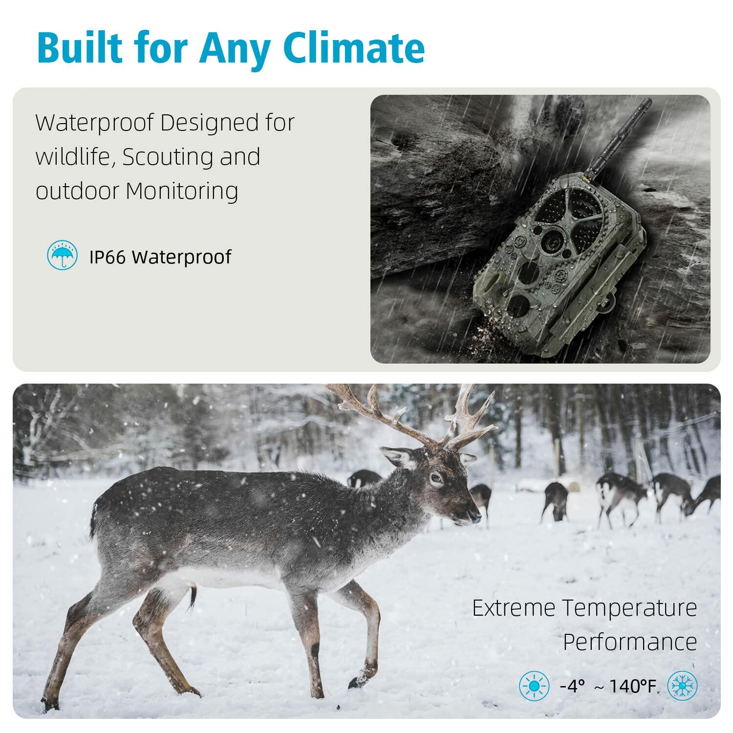 Folgtek WiFi Trail Camera, Wireless, 48MP/1296P, Night Vision, Motion Activated