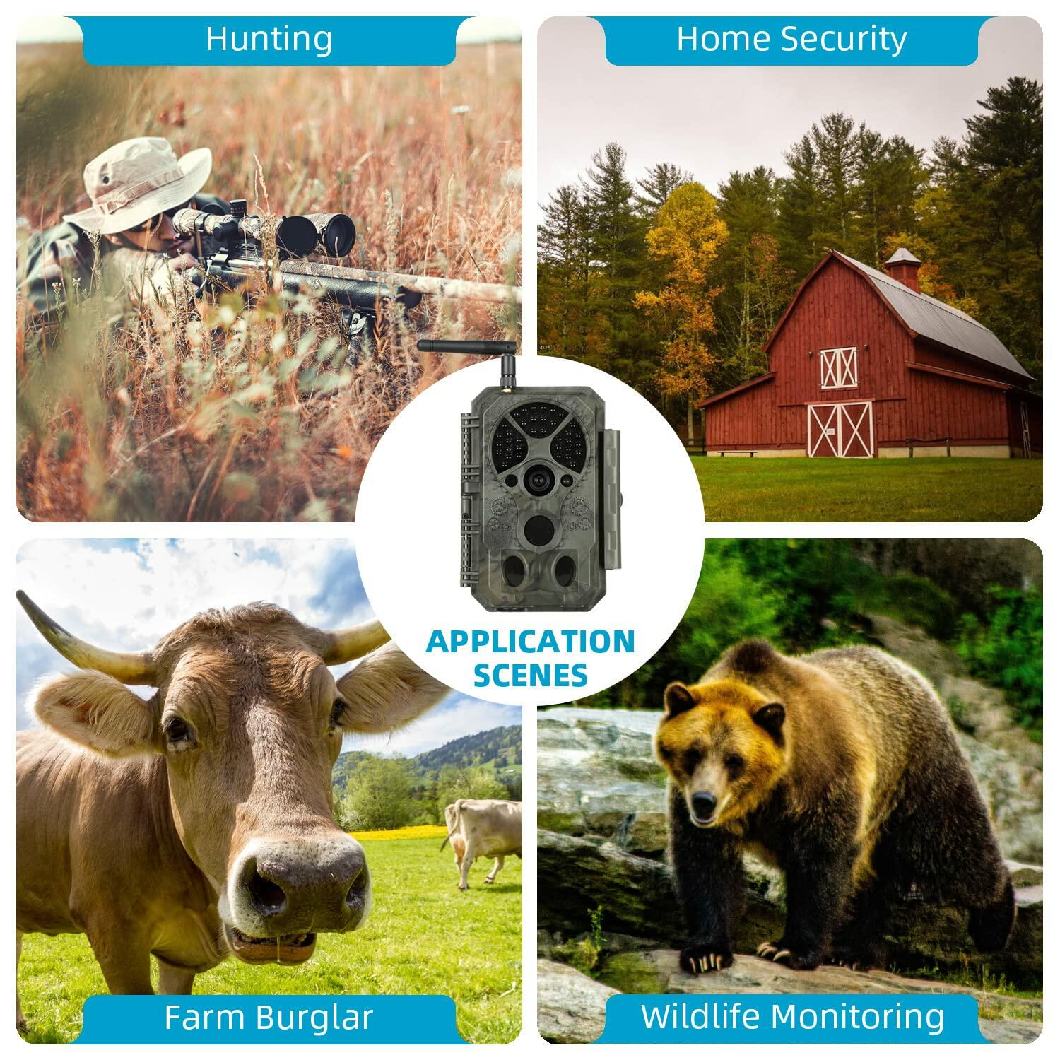 Folgtek WiFi Trail Camera, Wireless, 48MP/1296P, Night Vision, Motion Activated