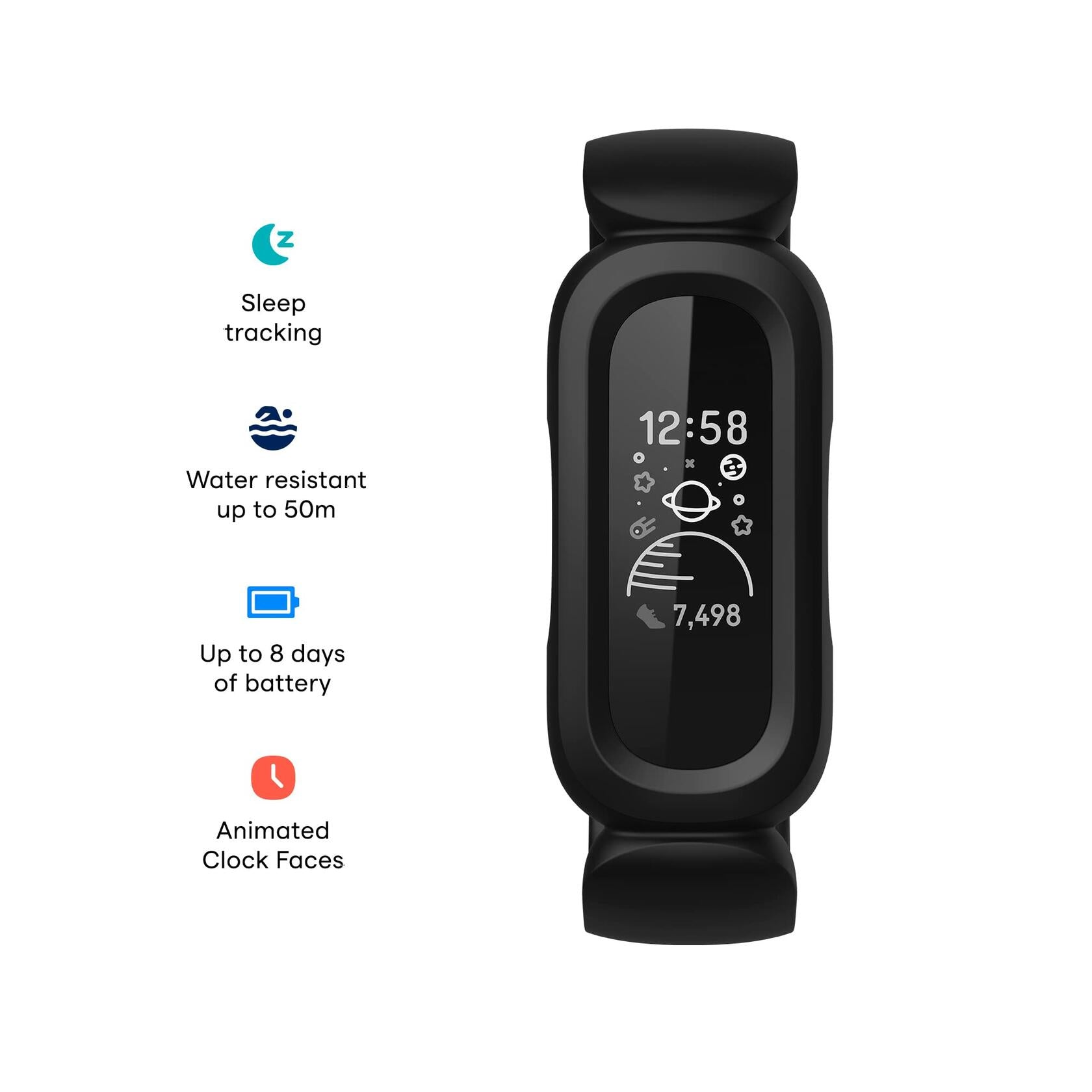 Fitbit Ace 3 Activity Tracker for Kids - Black