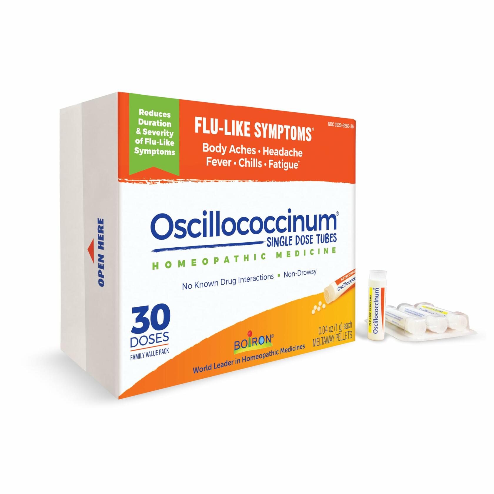 Boiron Oscillococcinum Pellets - Relief from Flu-Like Symptoms, Body Aches, Headache, Fever, Chills and Fatigue - 30 Doses